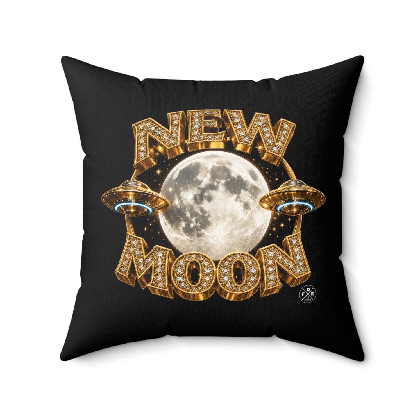 New Moon – Midnight Black - Throw Pillow
