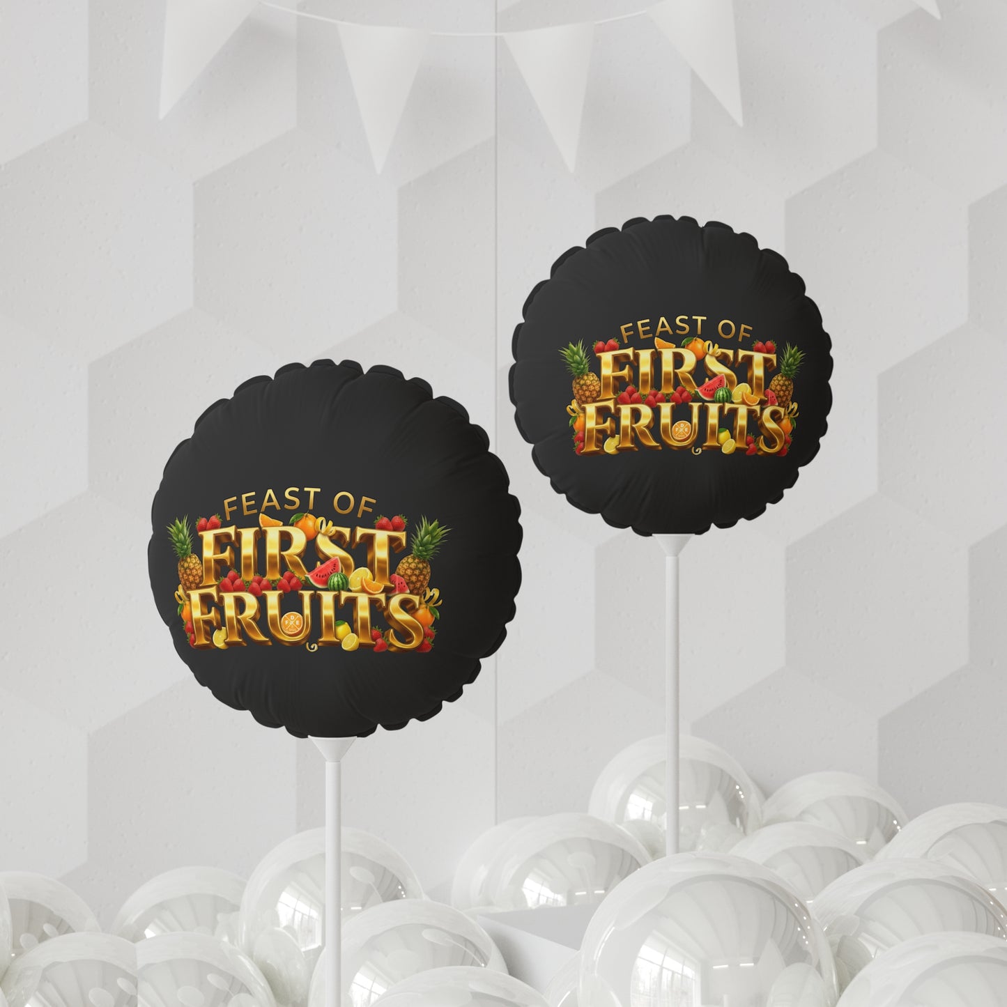Feast of First Fruits - Obsidian Black - Foil Balloon
