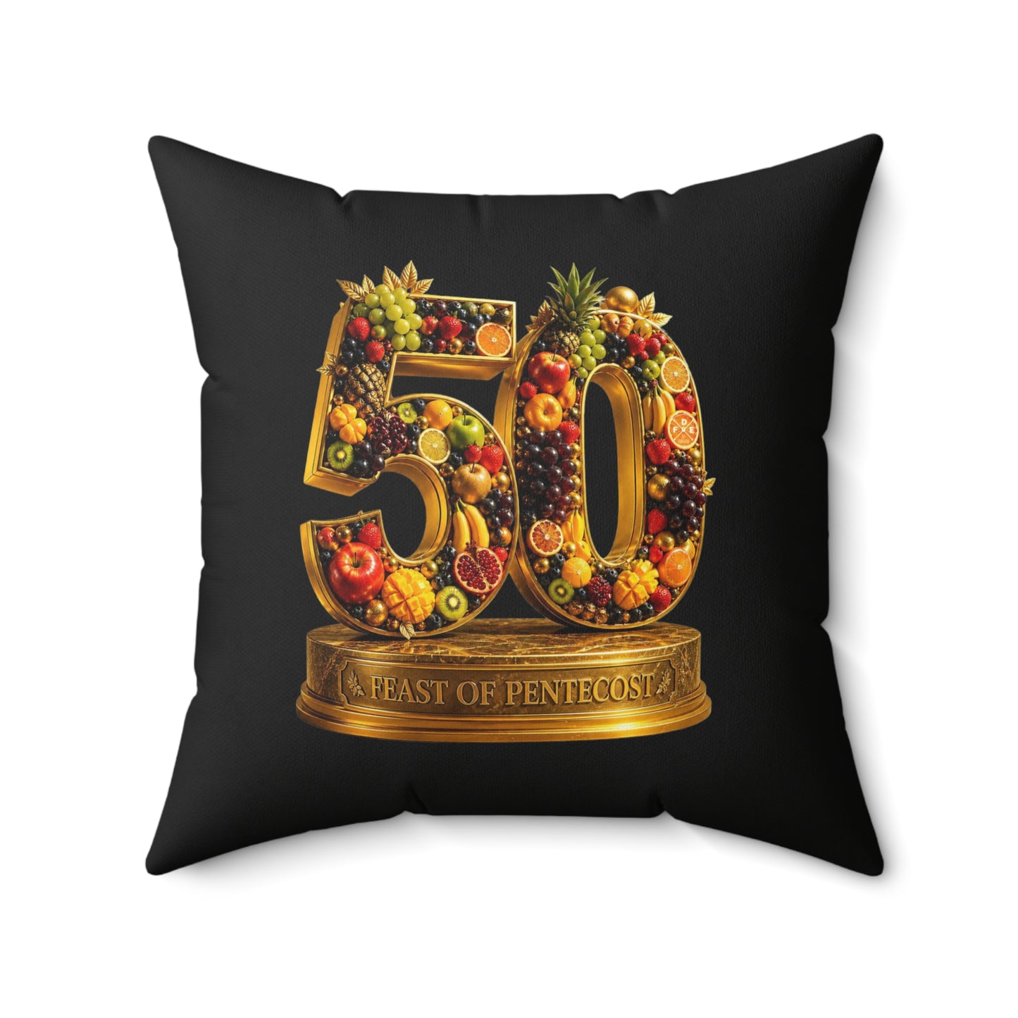 Feast of Pentecost (#50) - Obsidian Black - Throw Pillow