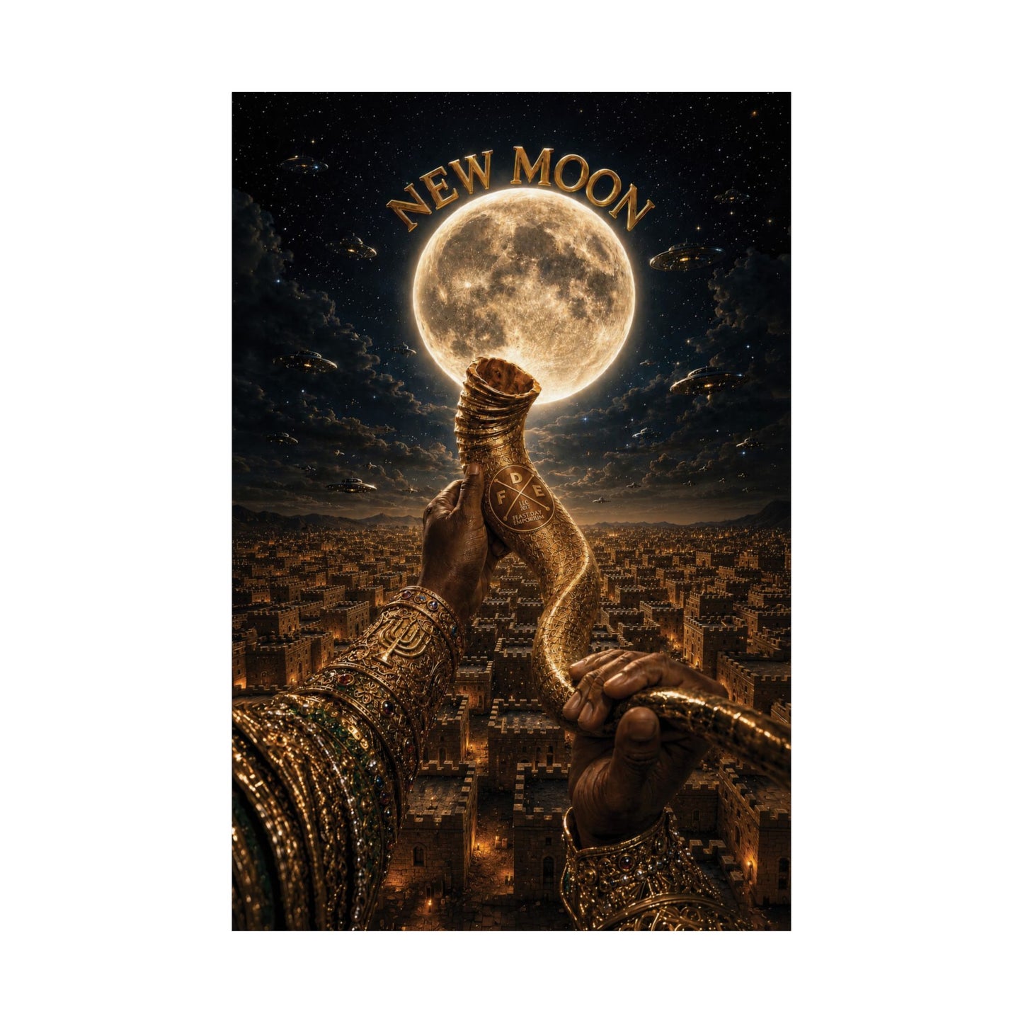 New Moon (w/ Shofar) Matte Poster