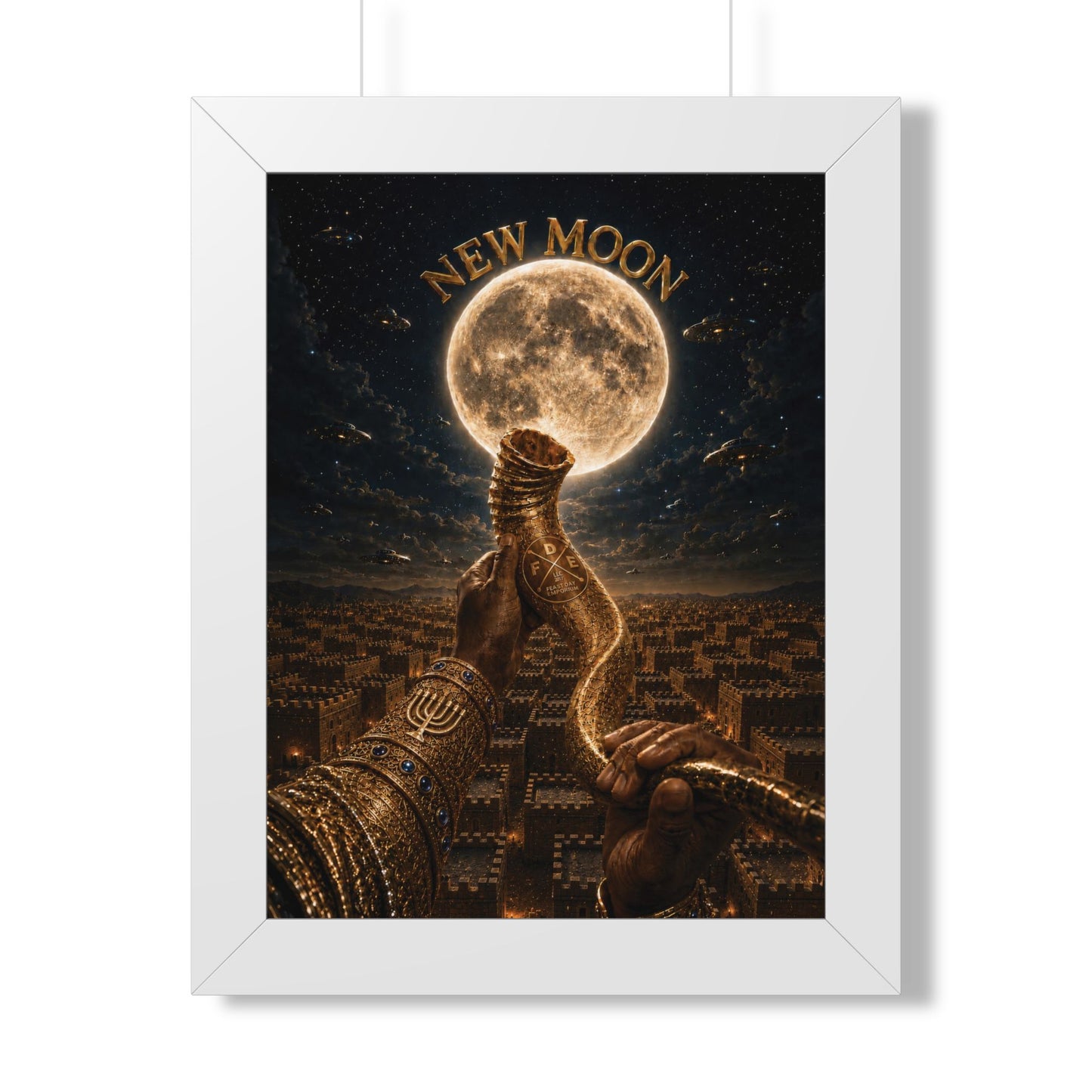 New Moon (w/ Shofar) - Framed Poster