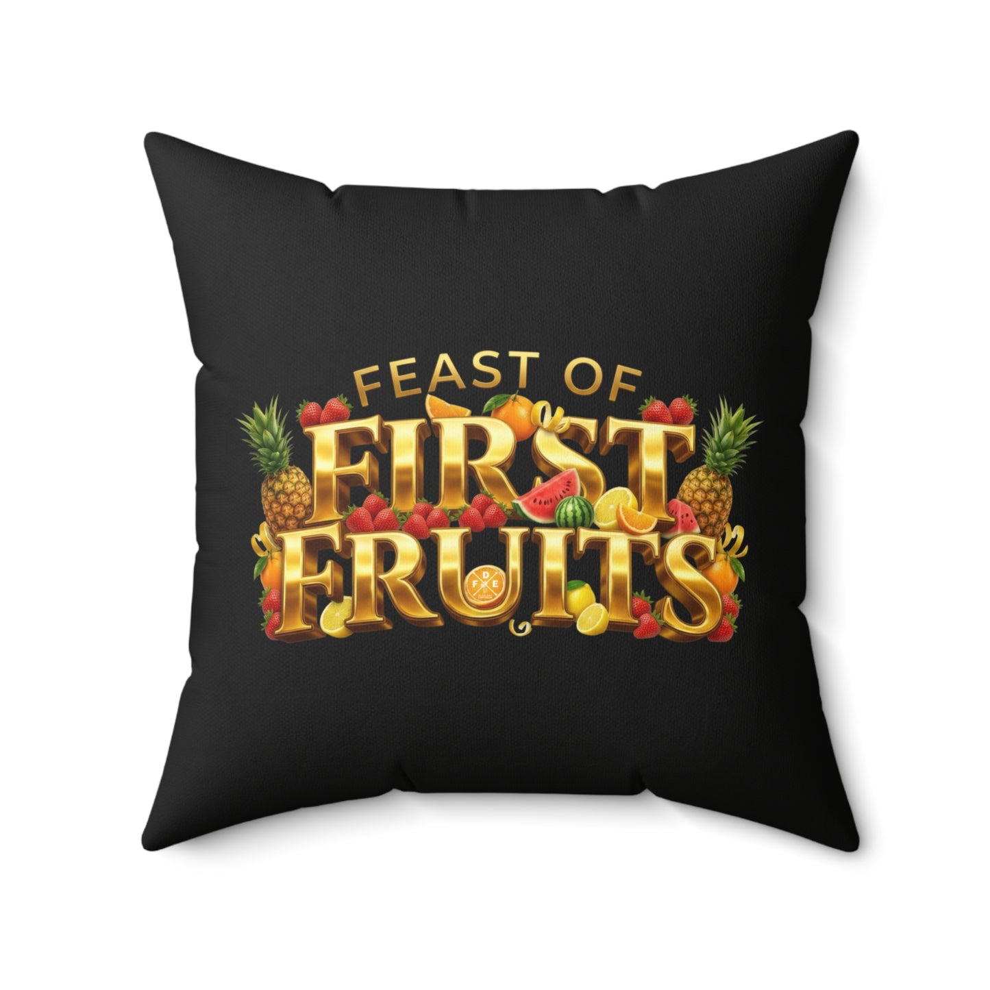 Feast of First Fruits - Obsidian Black - Throw Pillow