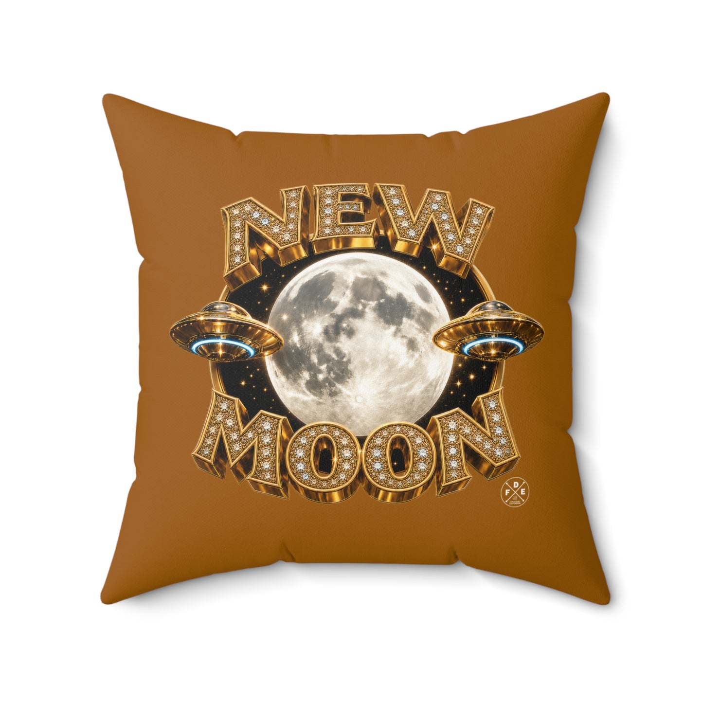 New Moon - Celestial Gold - Throw Pillow