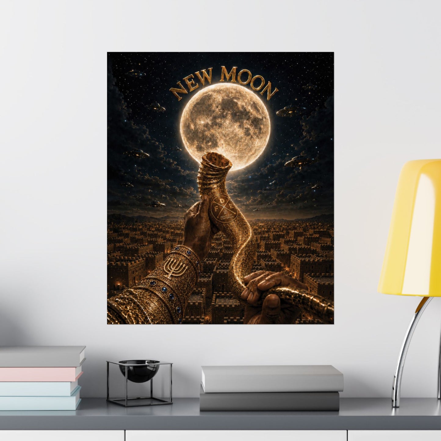 New Moon (w/ Shofar) Matte Poster