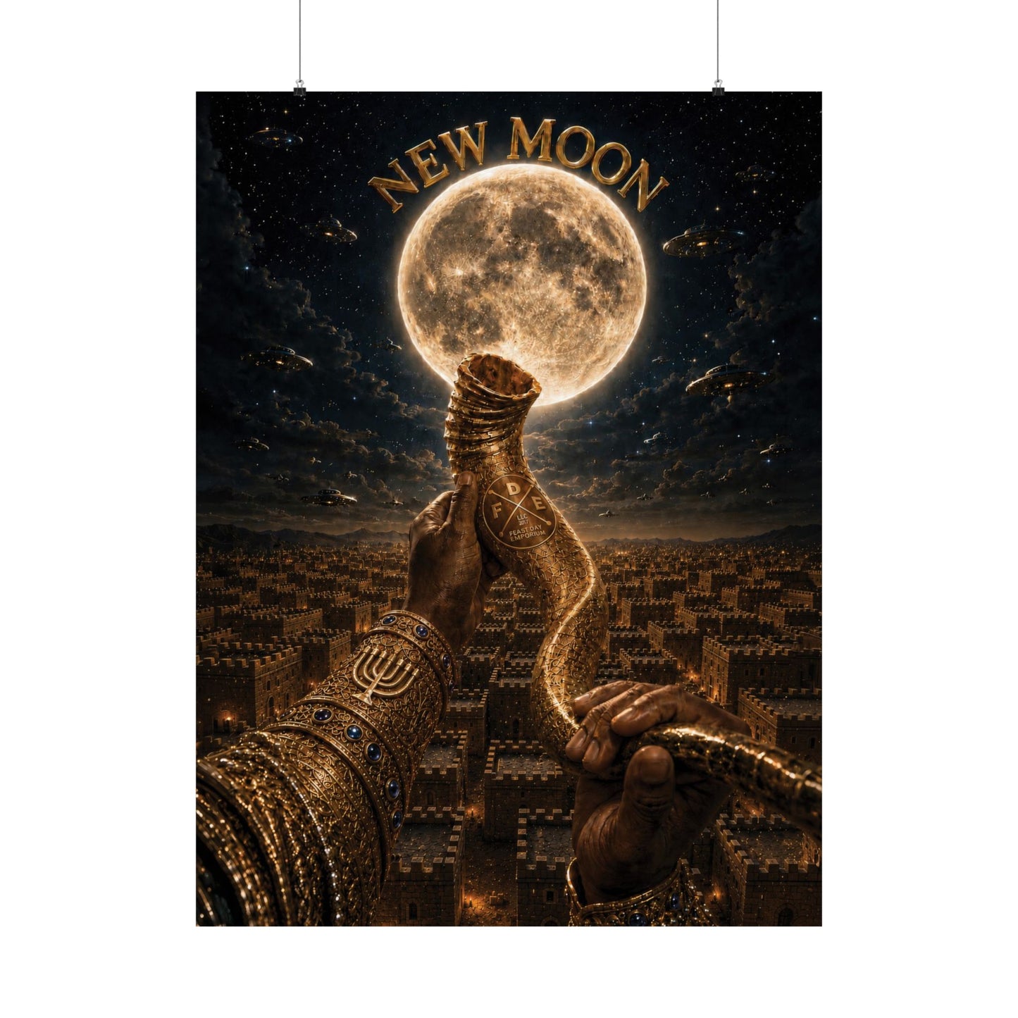 New Moon (w/ Shofar) Matte Poster