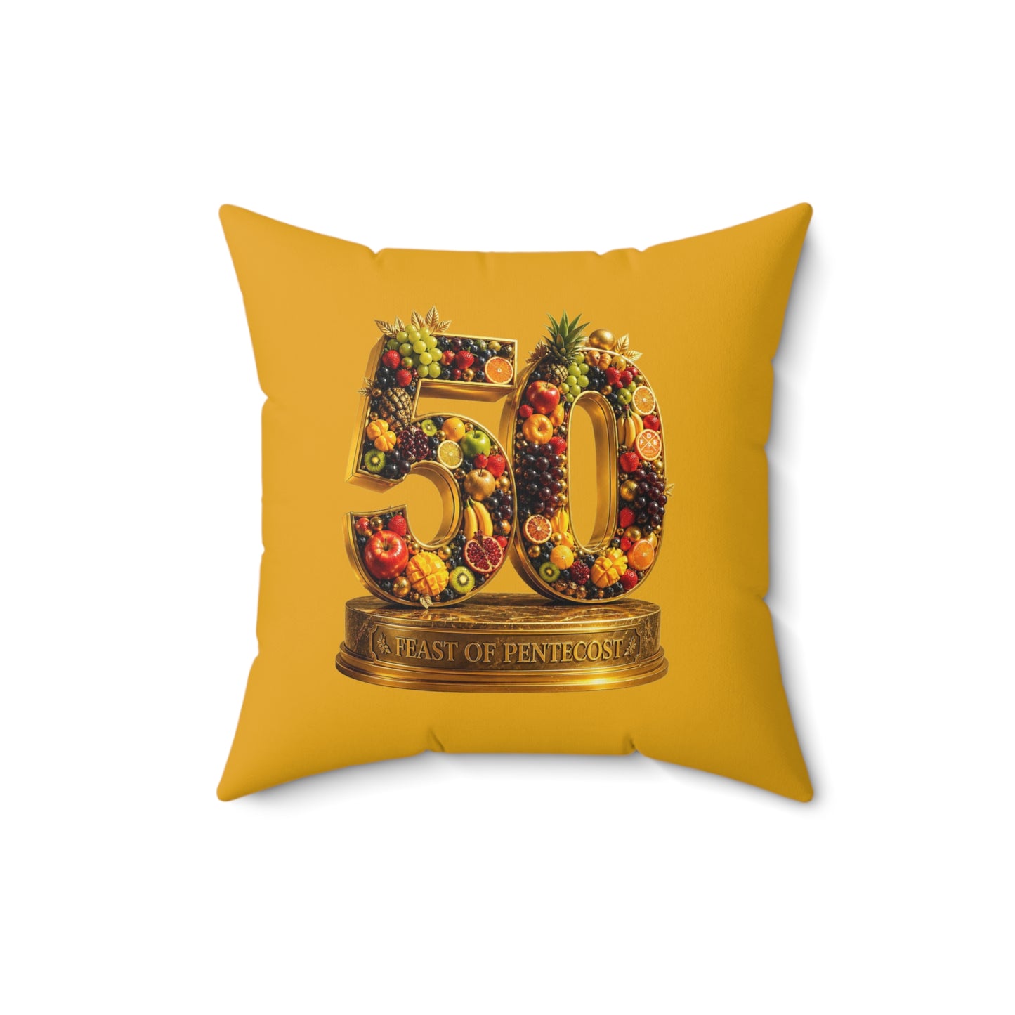 Feast of Pentecost (#50) - Golden Mango - Throw Pillow