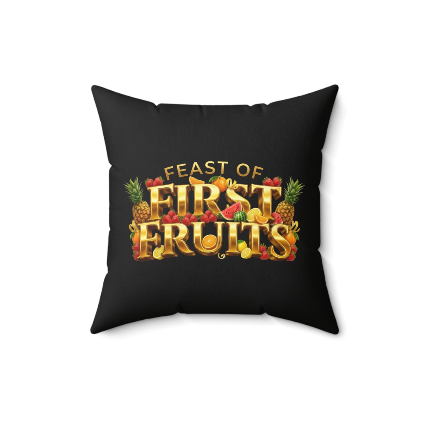 Feast of First Fruits - Obsidian Black - Throw Pillow