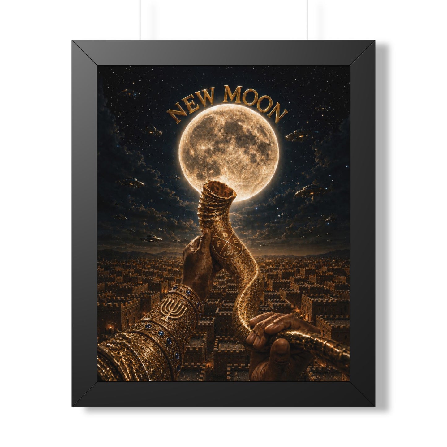 New Moon (w/ Shofar) - Framed Poster