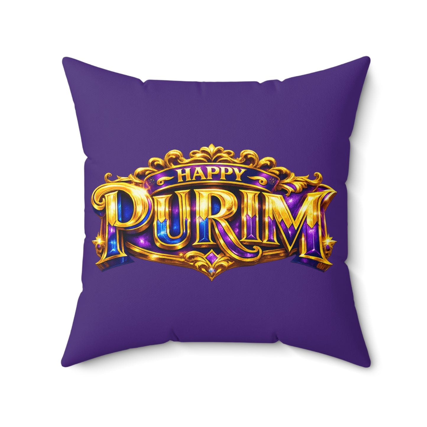 Purim - Purple -  Polyester Square Accent Pillow