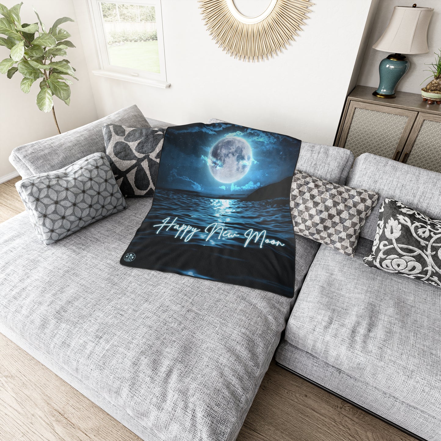 "Happy New Moon" - Polyester Blanket
