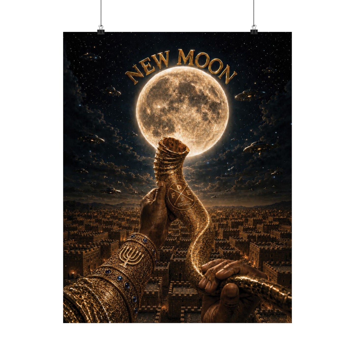 New Moon (w/ Shofar) Matte Poster
