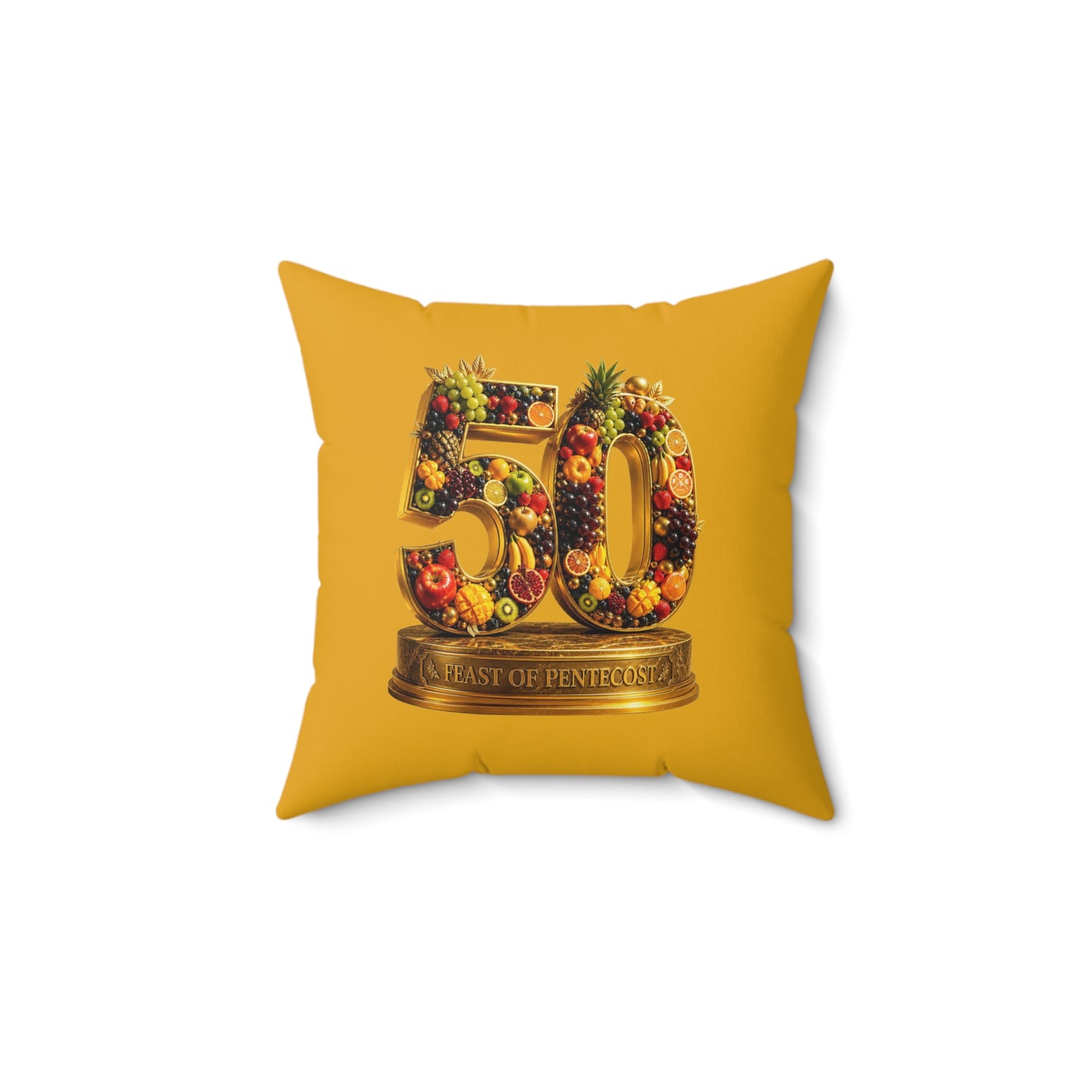 Feast of Pentecost (#50) - Golden Mango - Throw Pillow