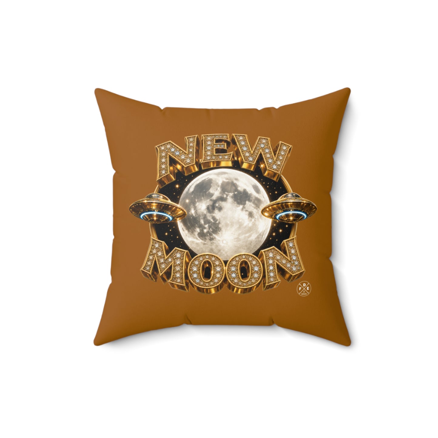 New Moon - Celestial Gold - Throw Pillow