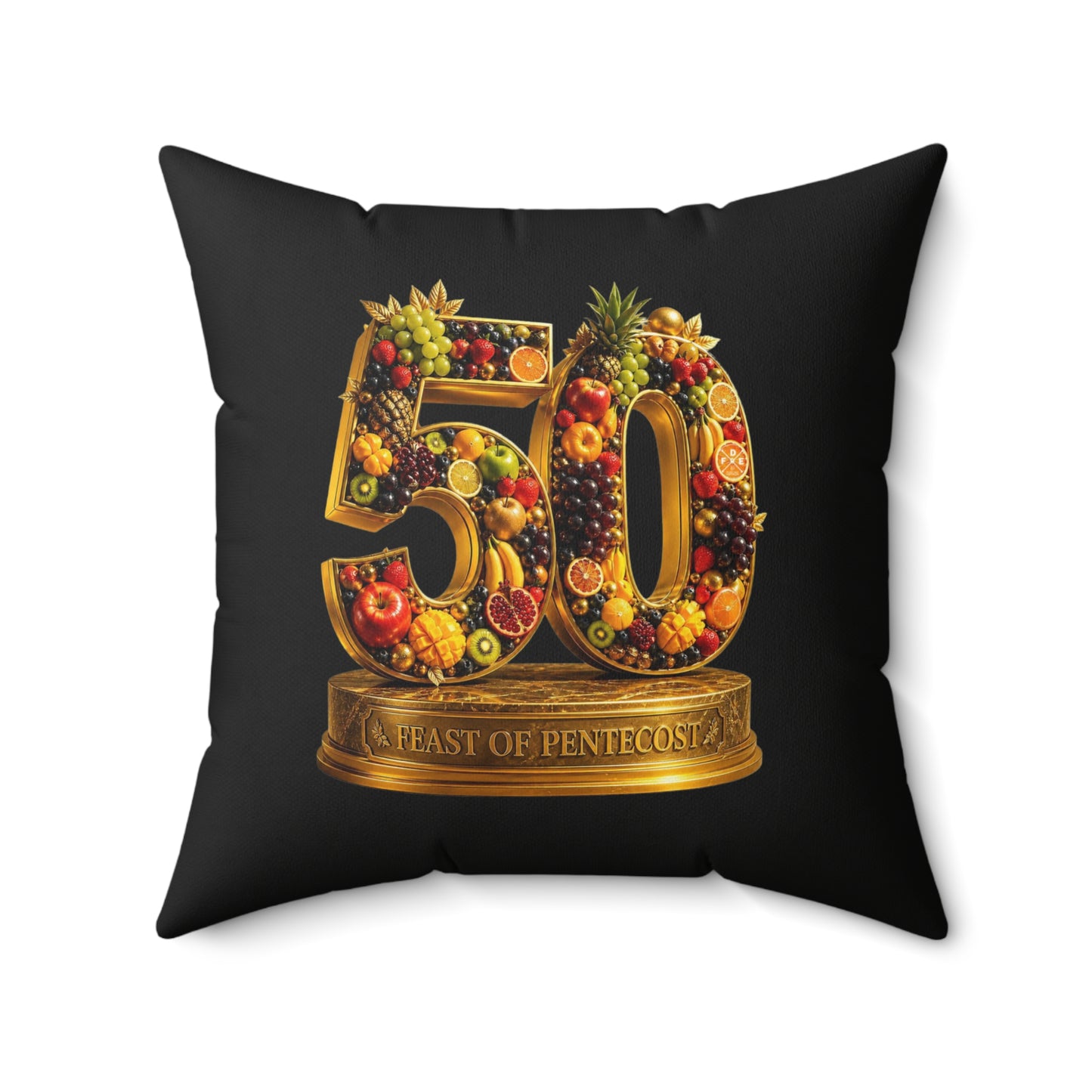 Feast of Pentecost (#50) - Obsidian Black - Throw Pillow