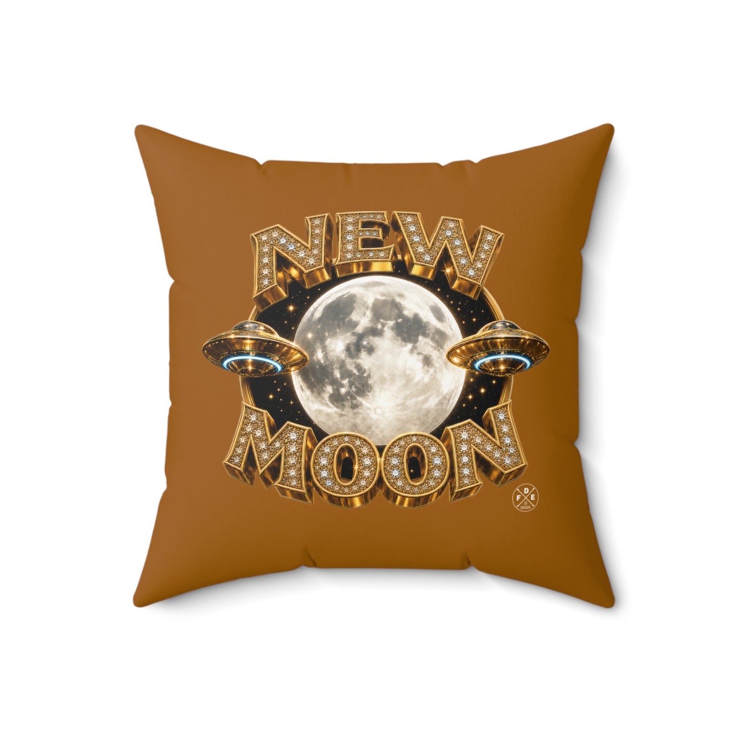 New Moon - Celestial Gold - Throw Pillow