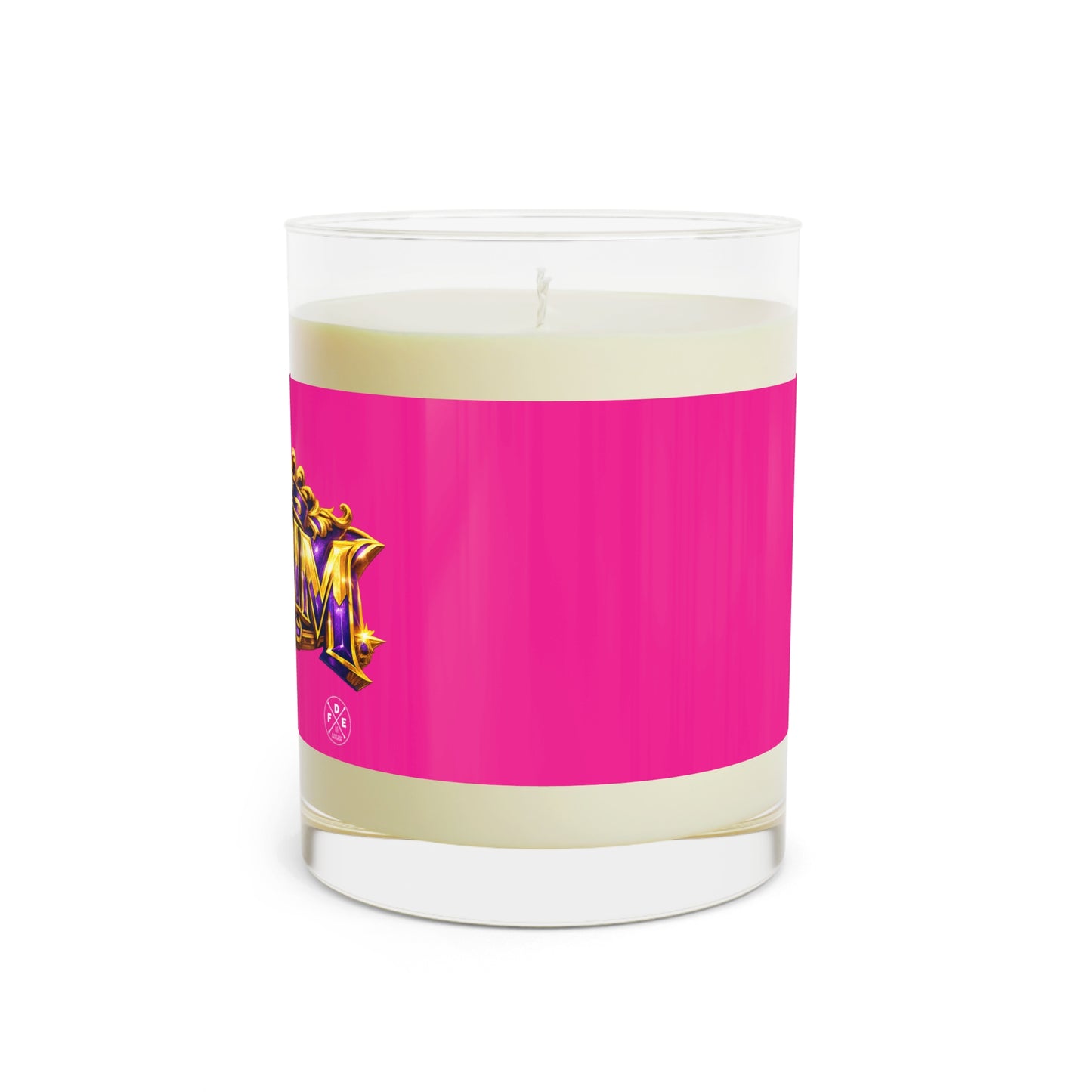 Pink & Colorful Purim Scented Glass Candle (11oz)