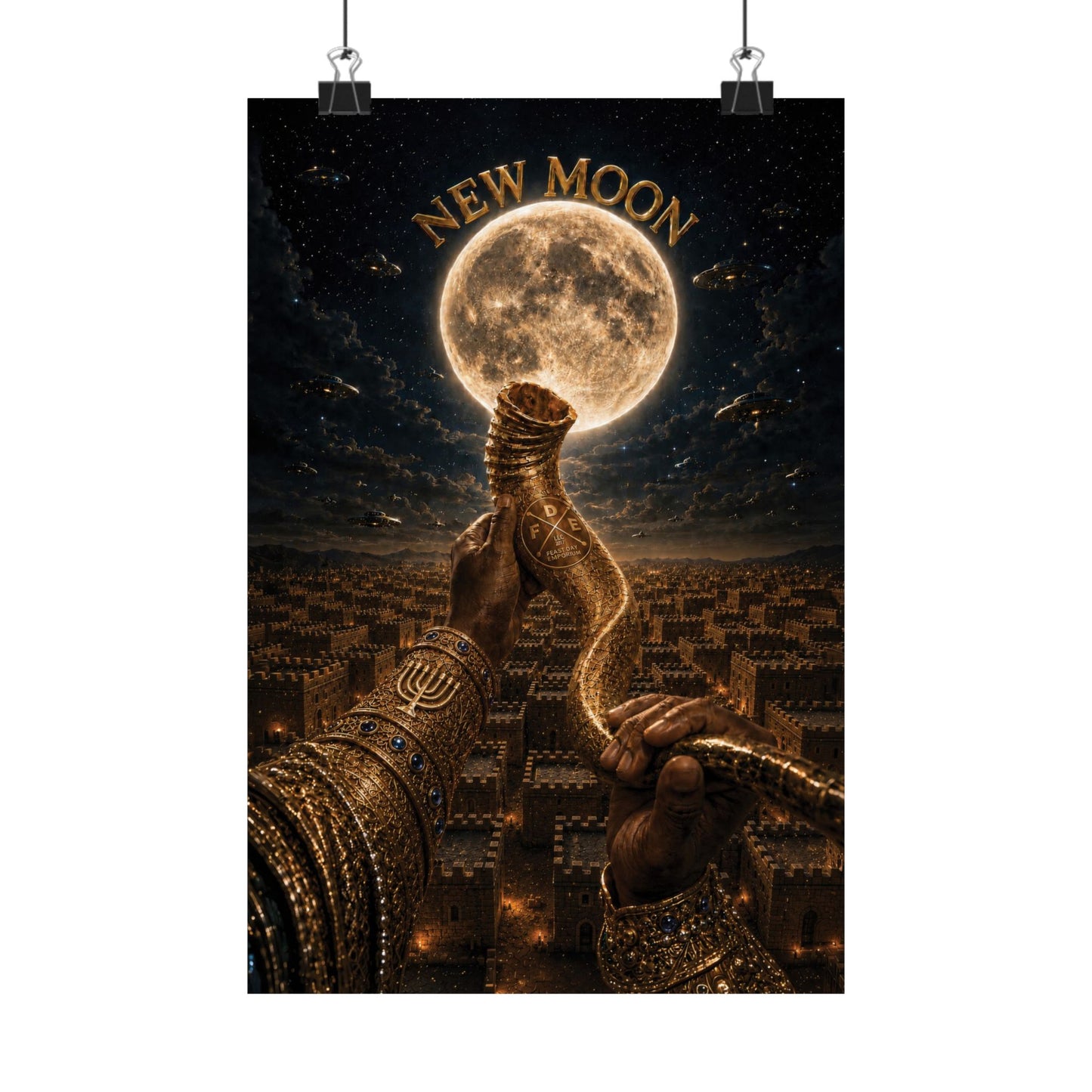 New Moon (w/ Shofar) Matte Poster