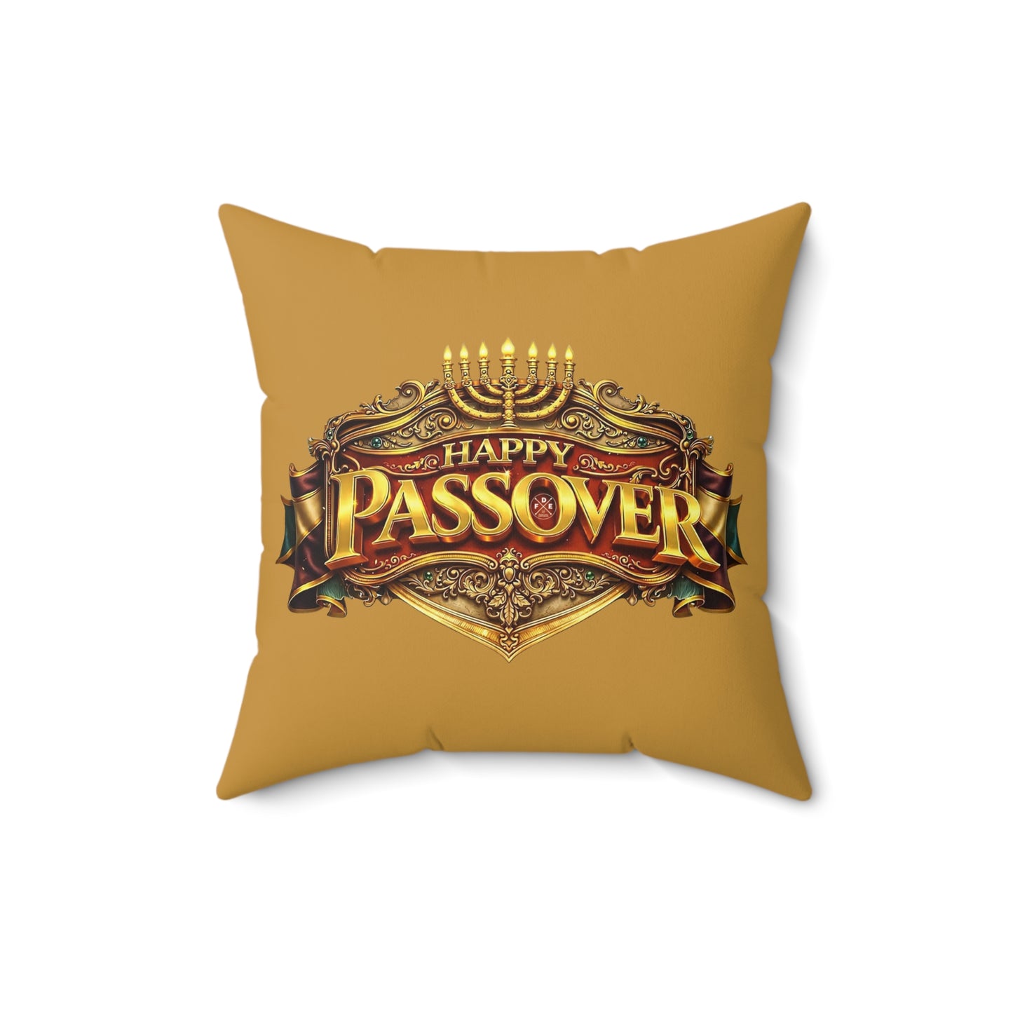 Happy Passover - Burnished Gold Throw Pillow