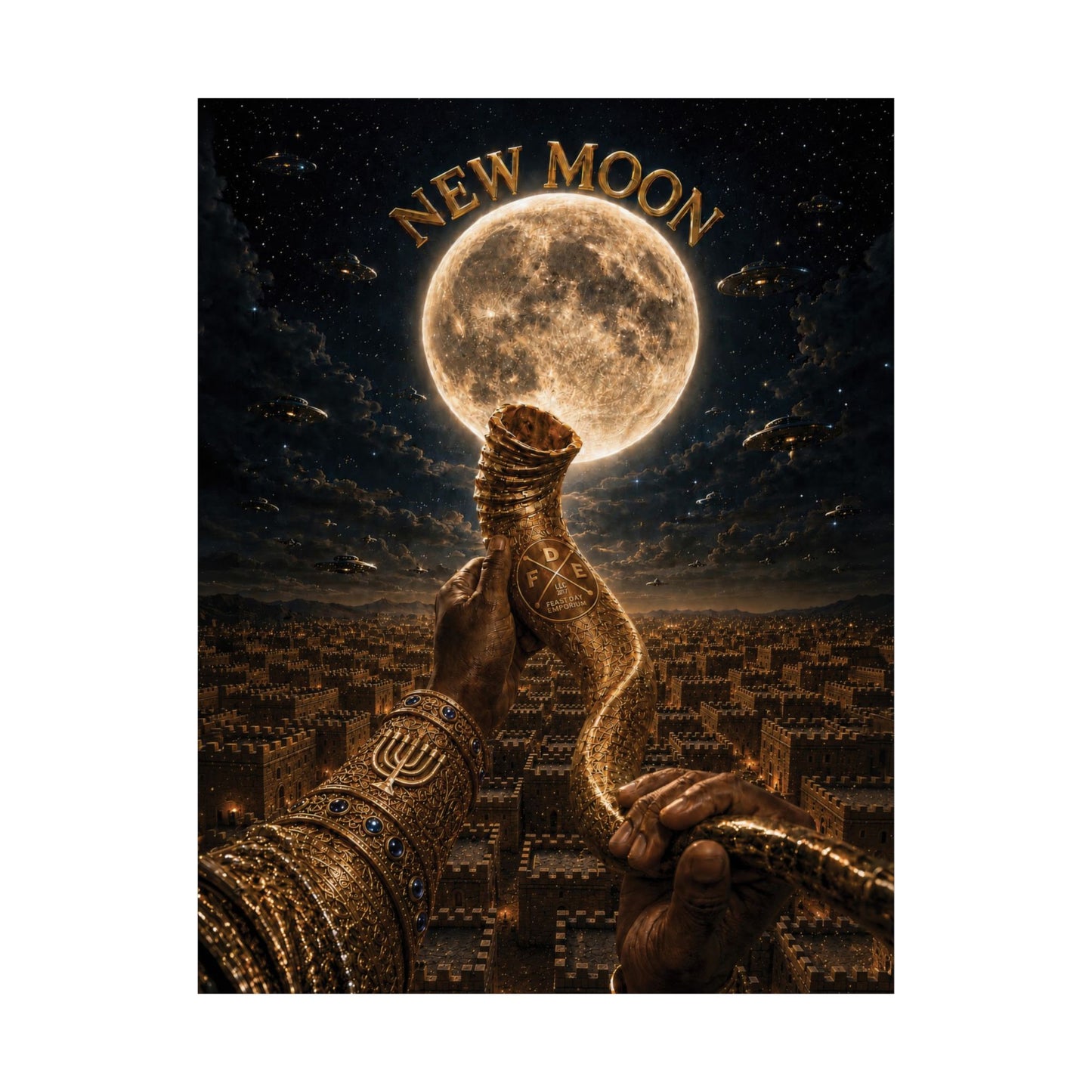 New Moon (w/ Shofar) Matte Poster