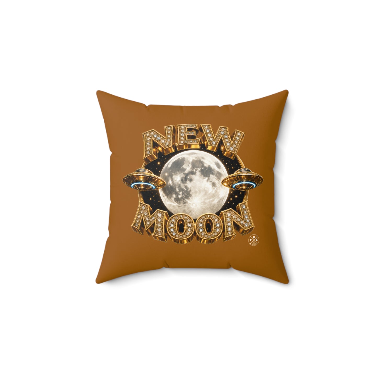 New Moon - Celestial Gold - Throw Pillow