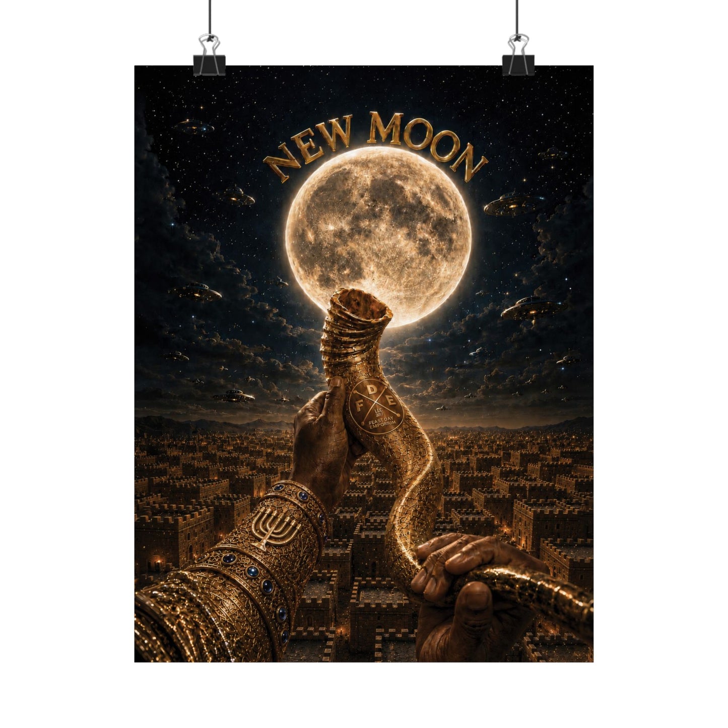 New Moon (w/ Shofar) Matte Poster
