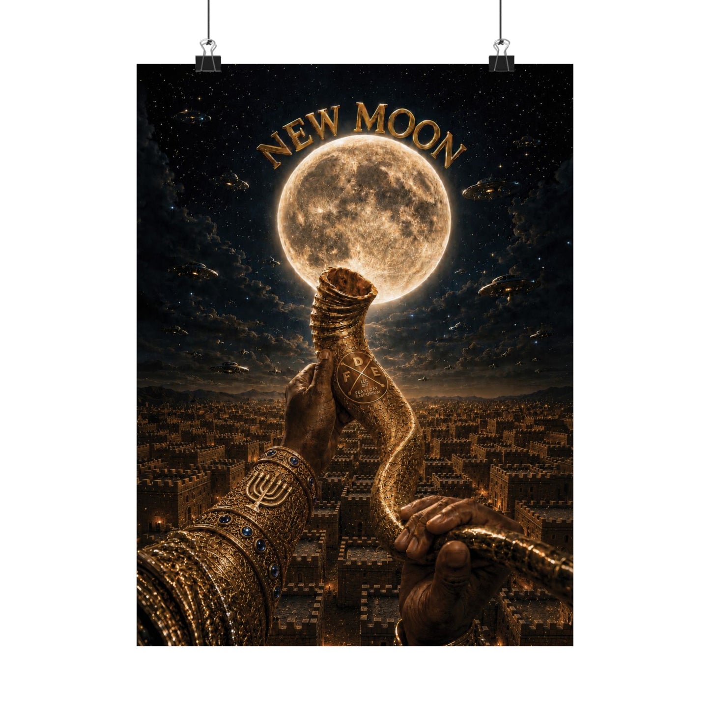 New Moon (w/ Shofar) Matte Poster