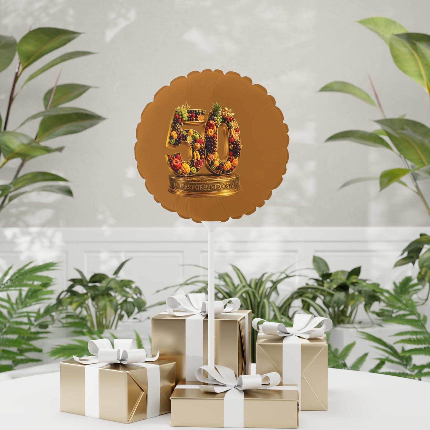 Feast of Pentecost (#50) - Burnished Marigold - Foil Balloon