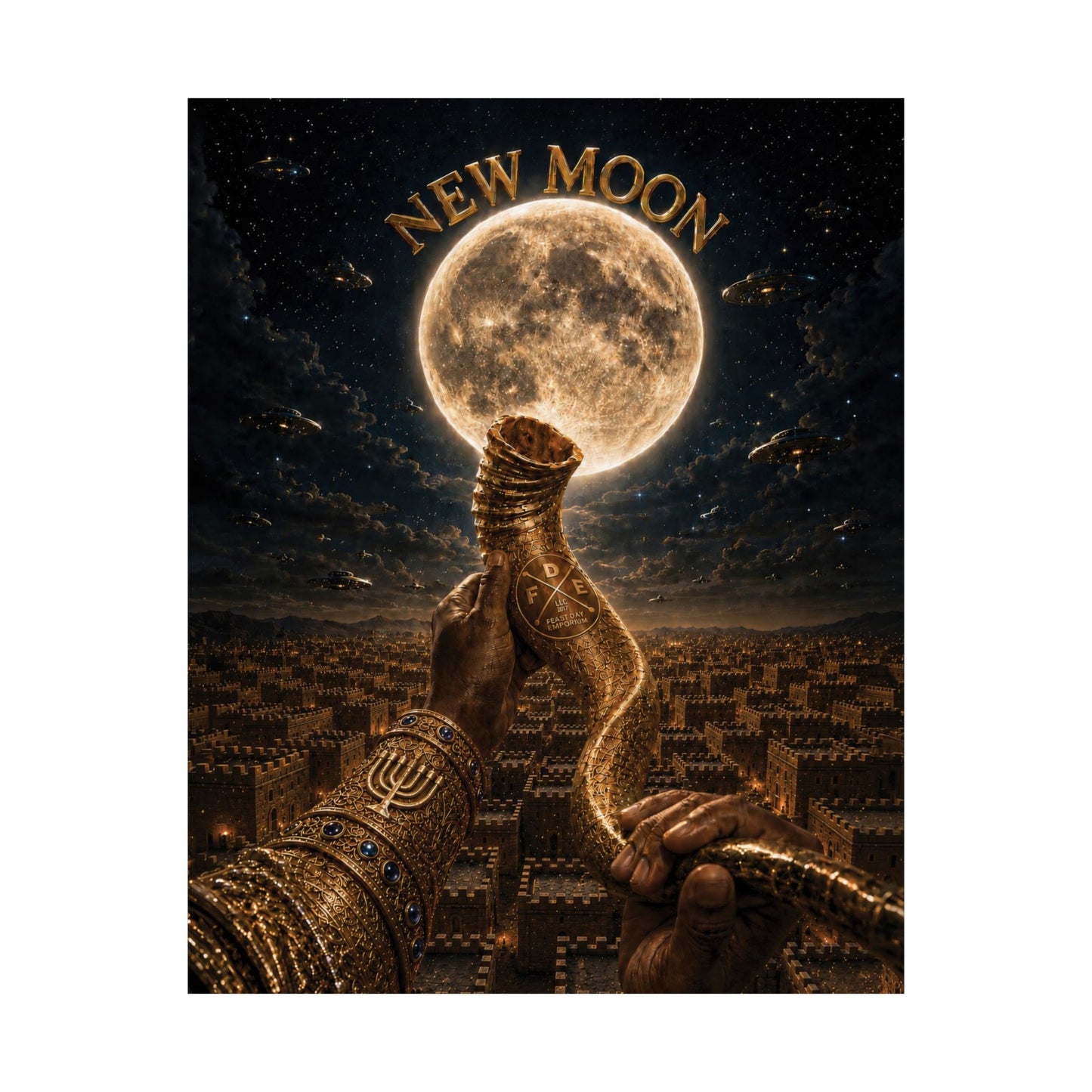 New Moon (w/ Shofar) Matte Poster