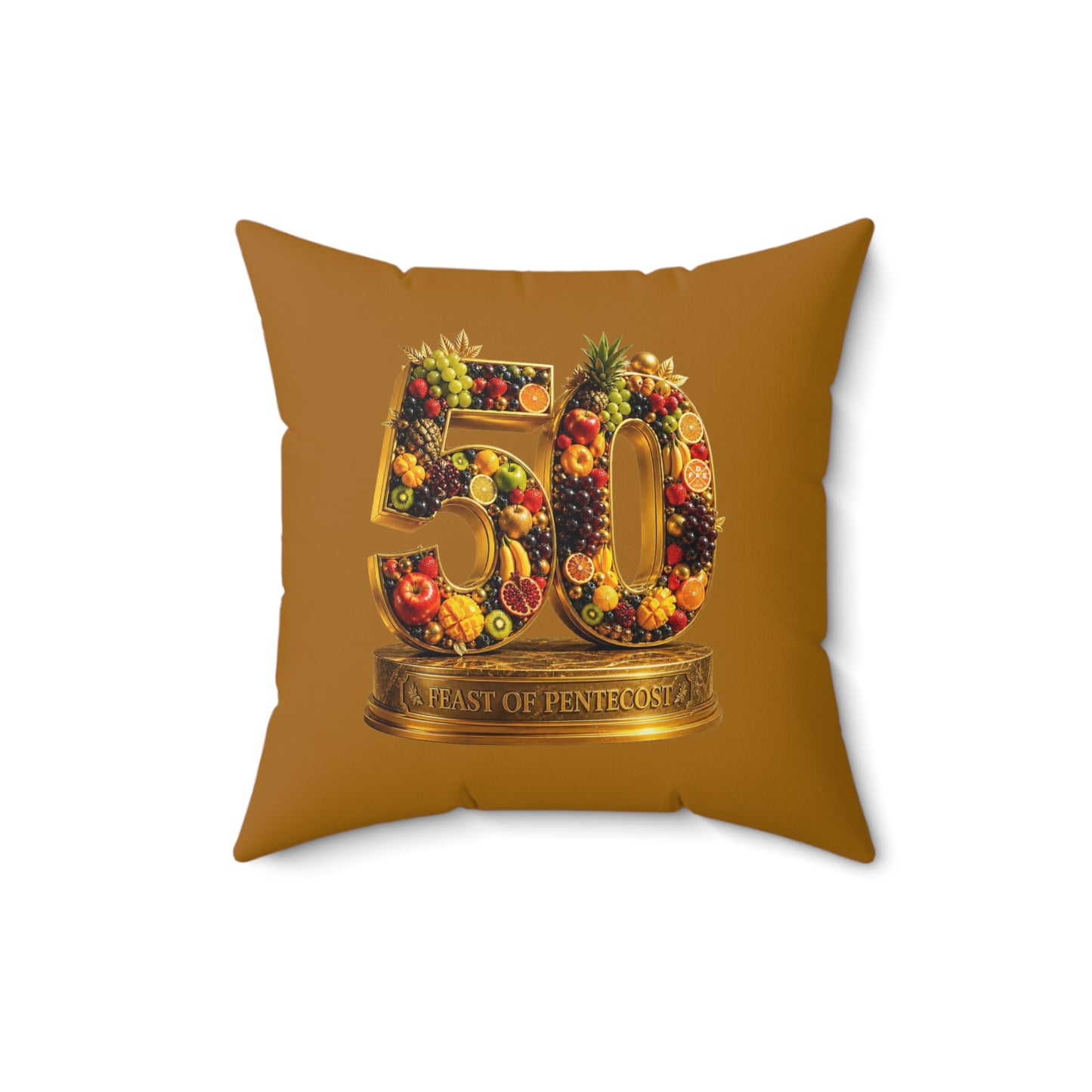 Feast of Pentecost (#50) - Burnished Marigold - Throw Pillow