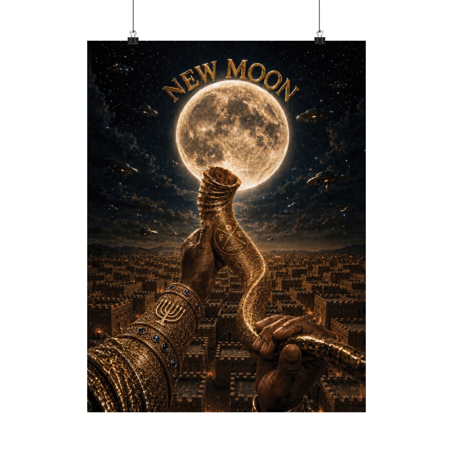 New Moon (w/ Shofar) Matte Poster