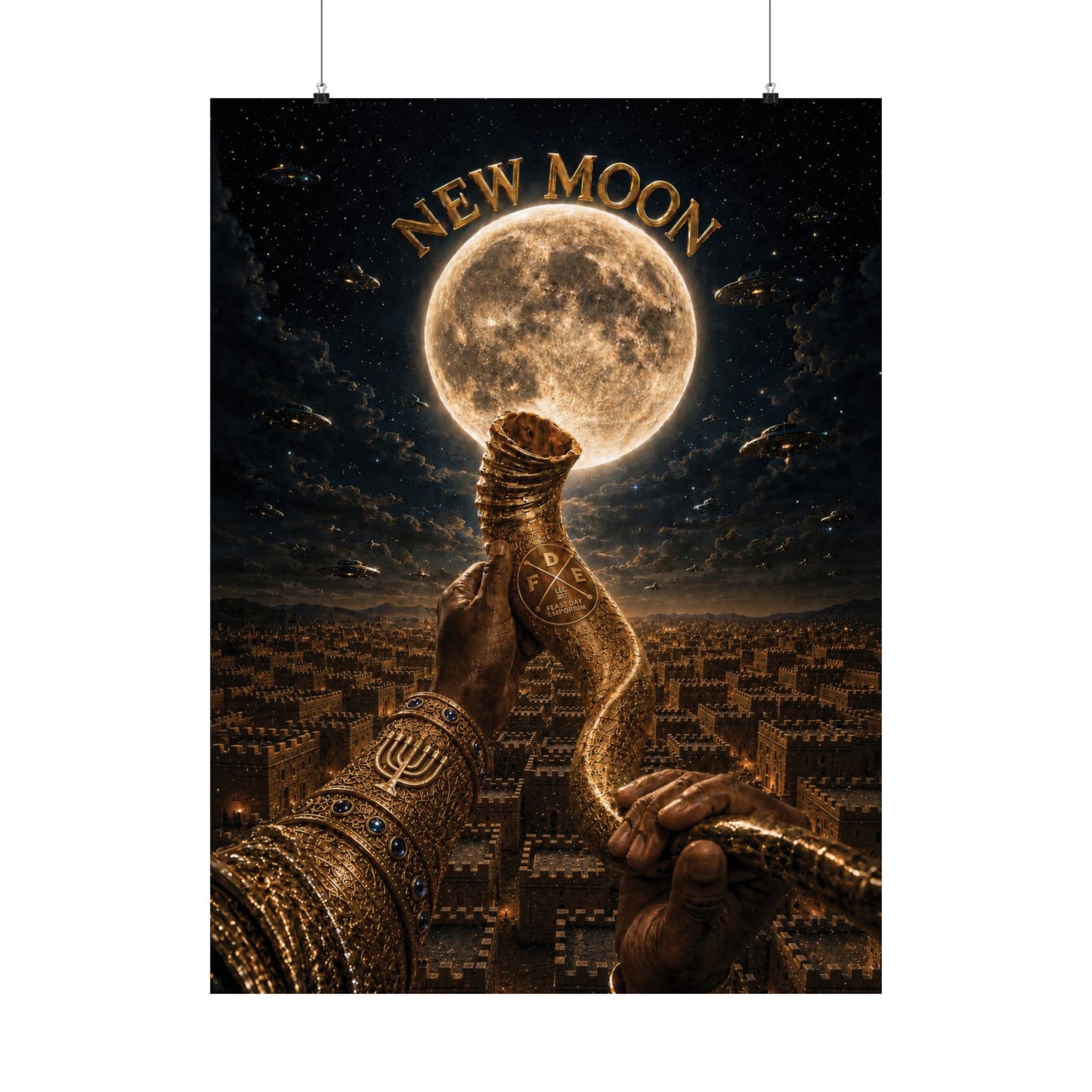 New Moon (w/ Shofar) Matte Poster