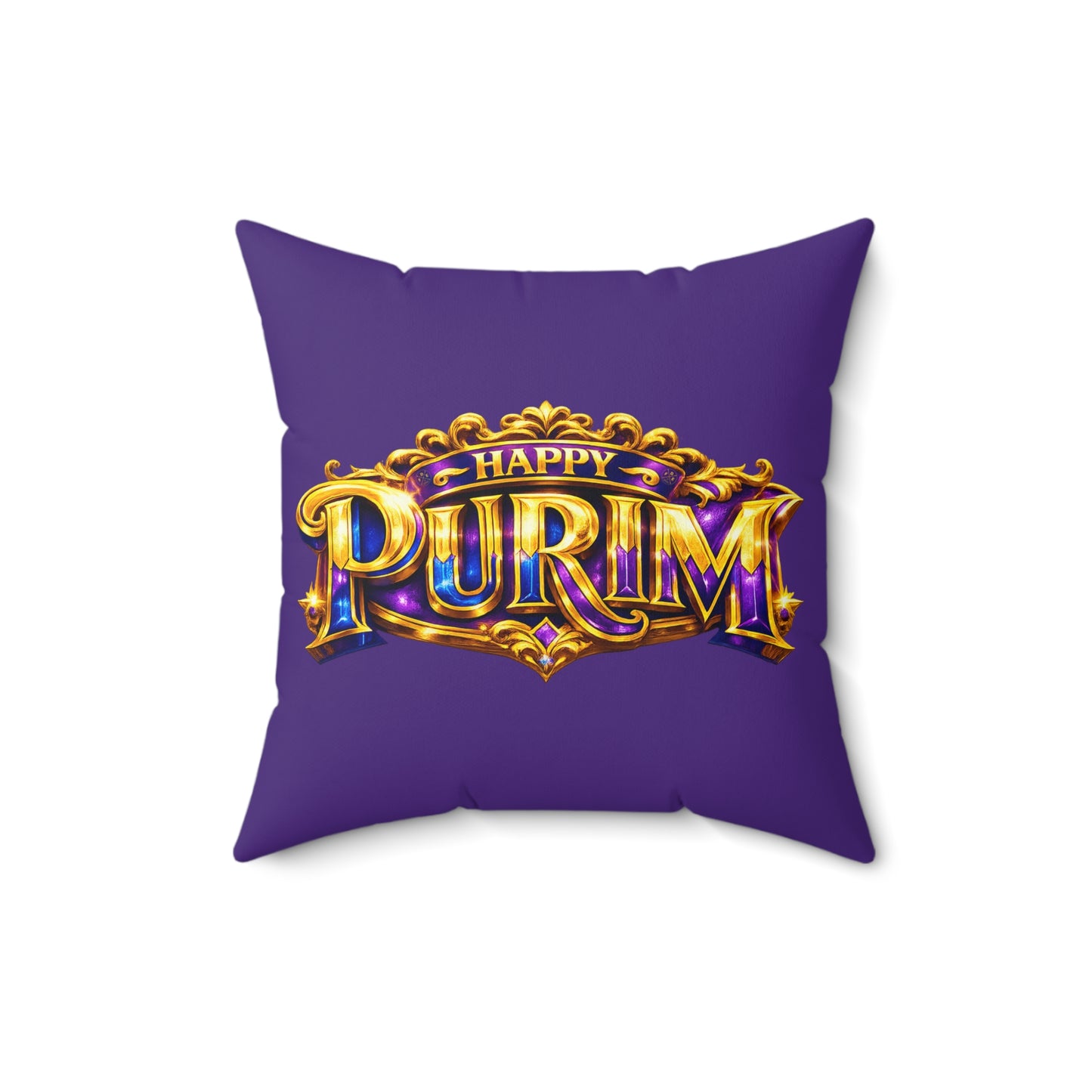 Purim - Purple -  Polyester Square Accent Pillow