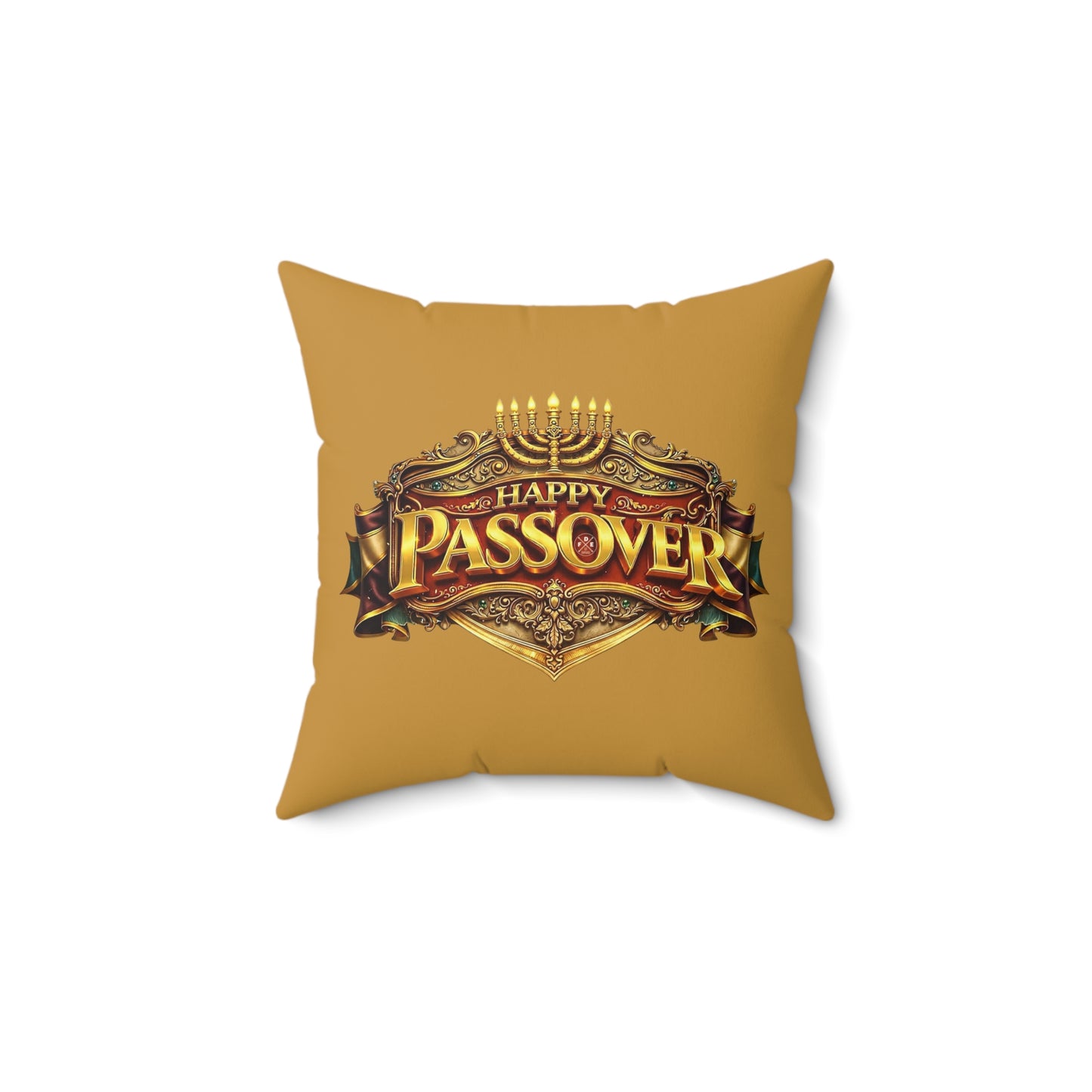 Happy Passover - Burnished Gold Throw Pillow