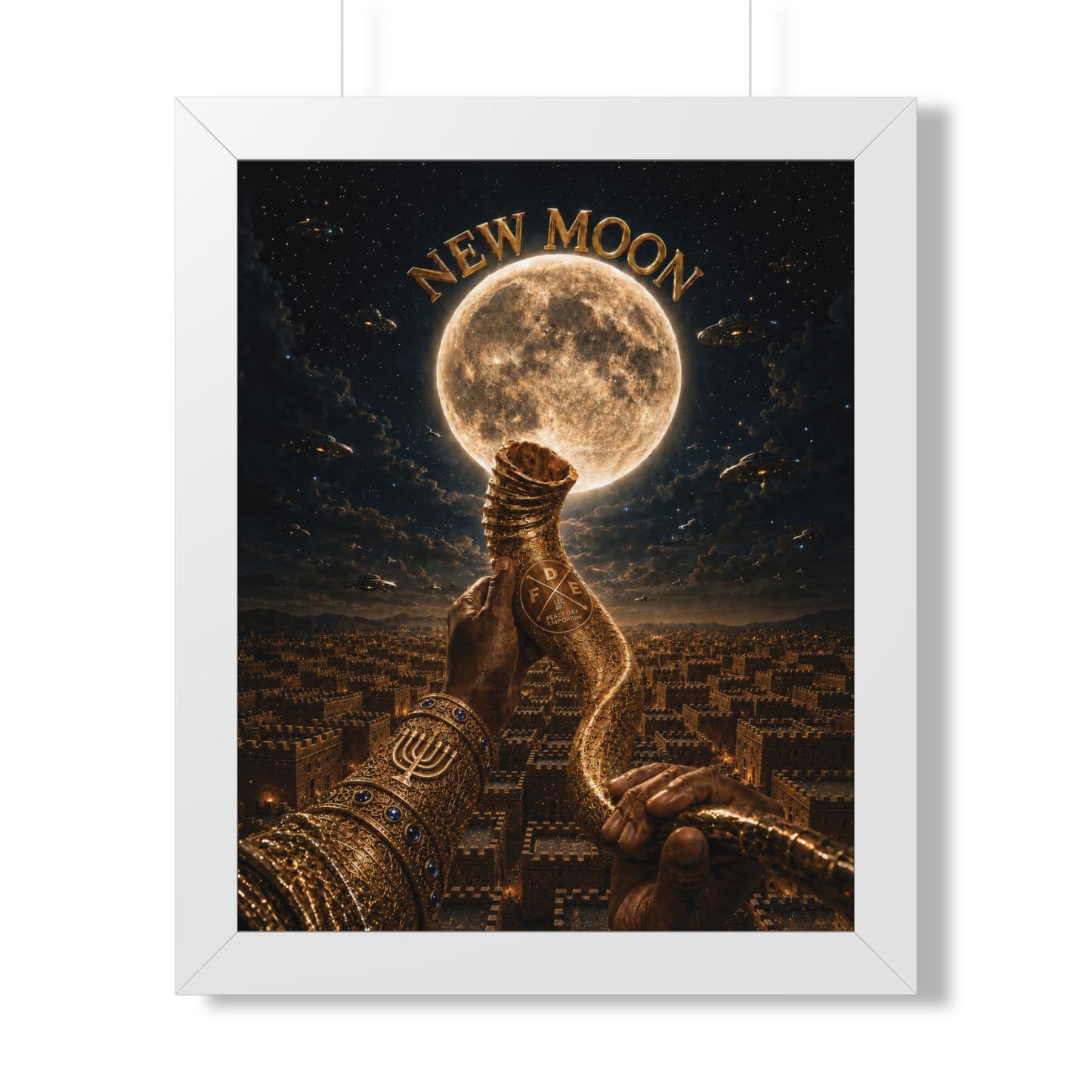 New Moon (w/ Shofar) - Framed Poster