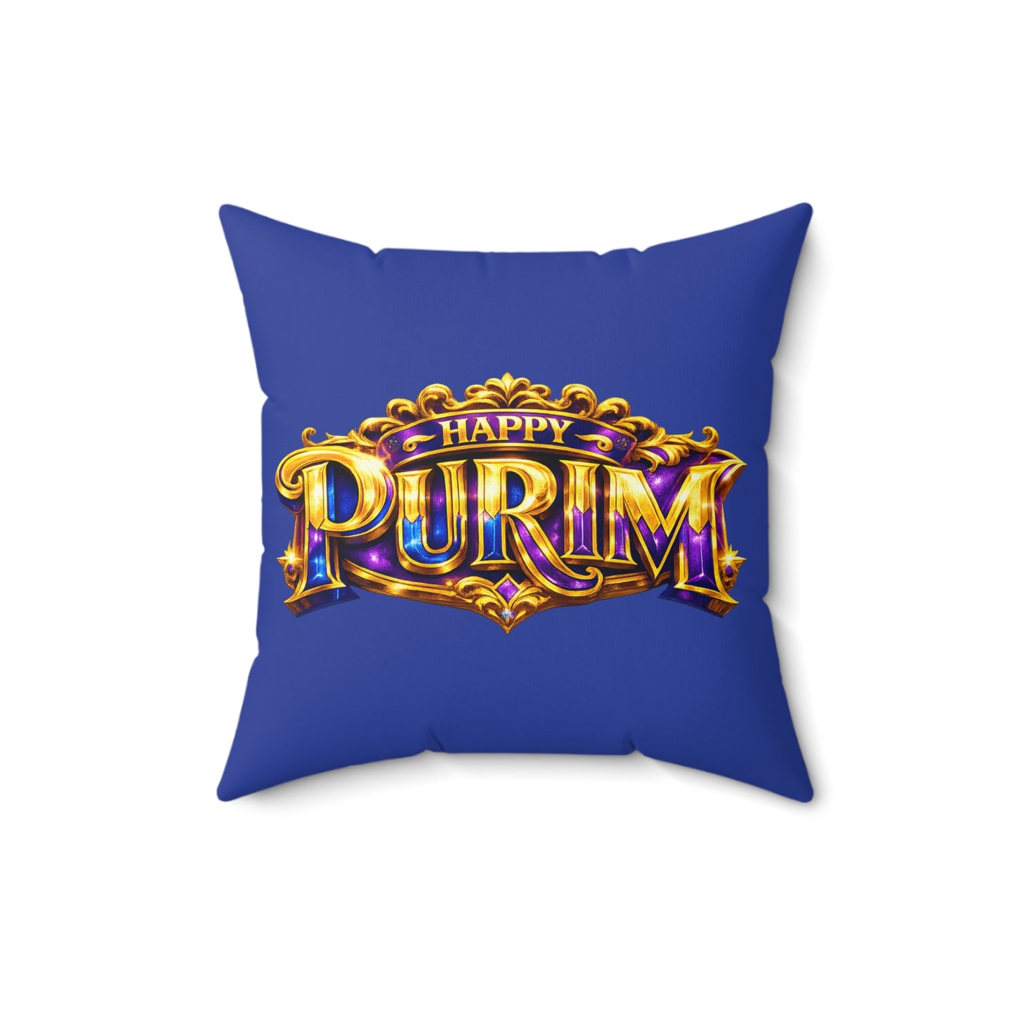Purim - Blue-  Polyester Square Accent Pillow