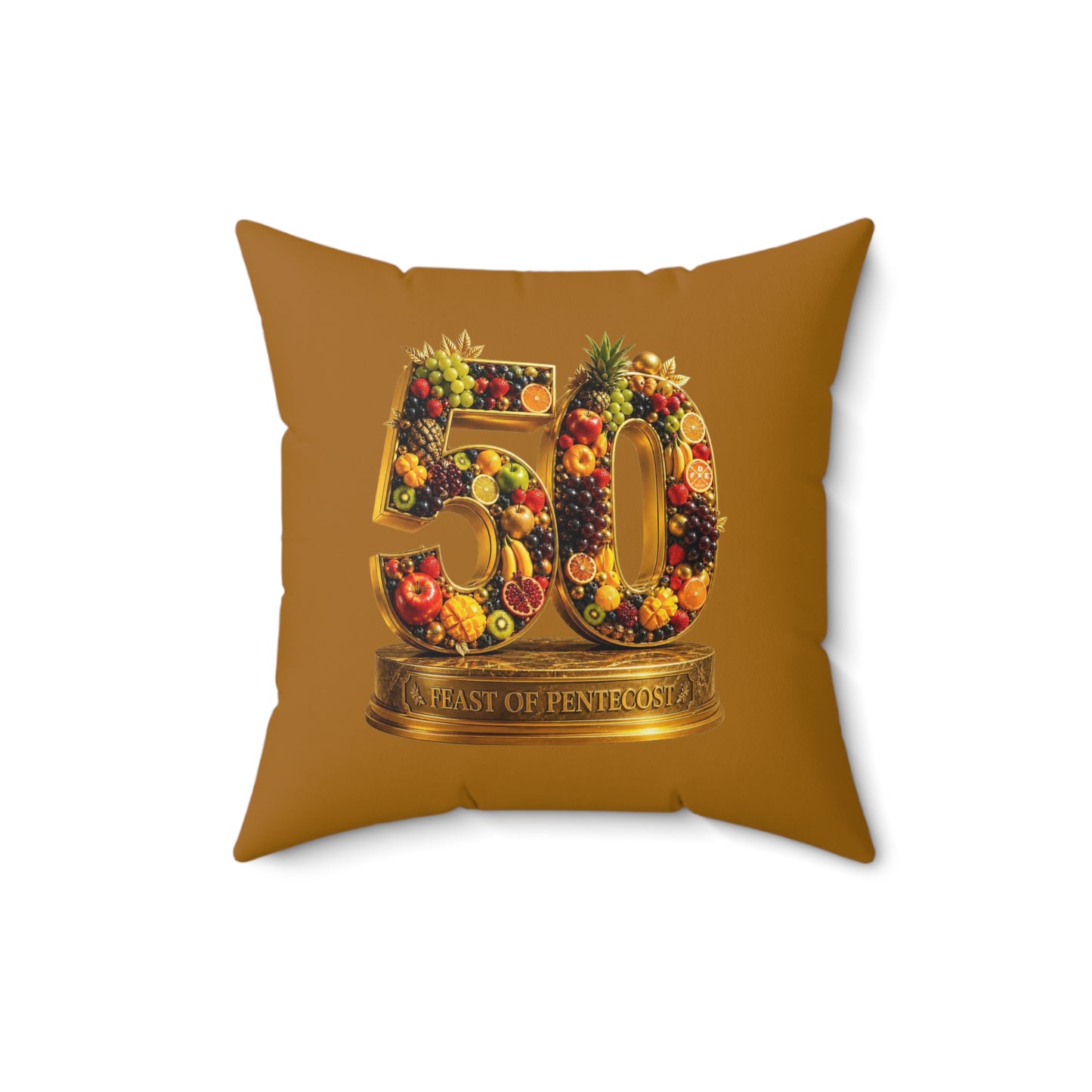 Feast of Pentecost (#50) - Burnished Marigold - Throw Pillow