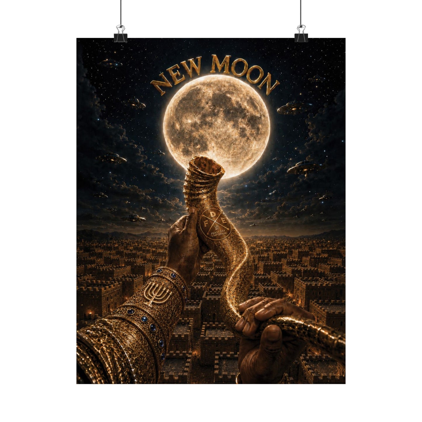 New Moon (w/ Shofar) Matte Poster