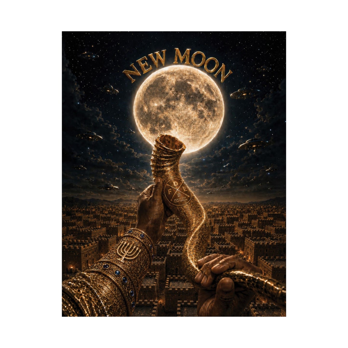 New Moon (w/ Shofar) Matte Poster
