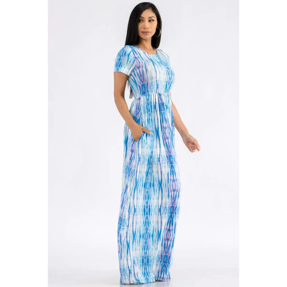 Tie Dye Maxi Dress with Pockets