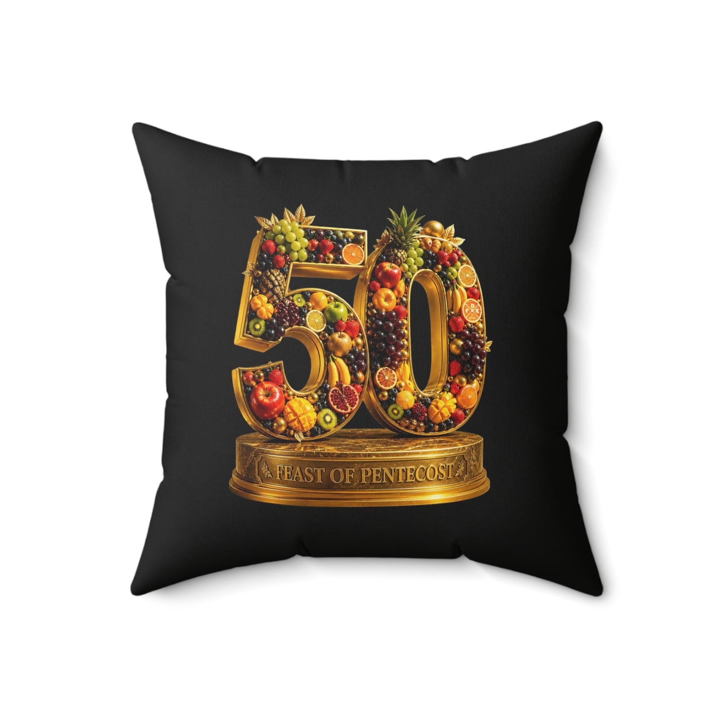 Feast of Pentecost (#50) - Obsidian Black - Throw Pillow