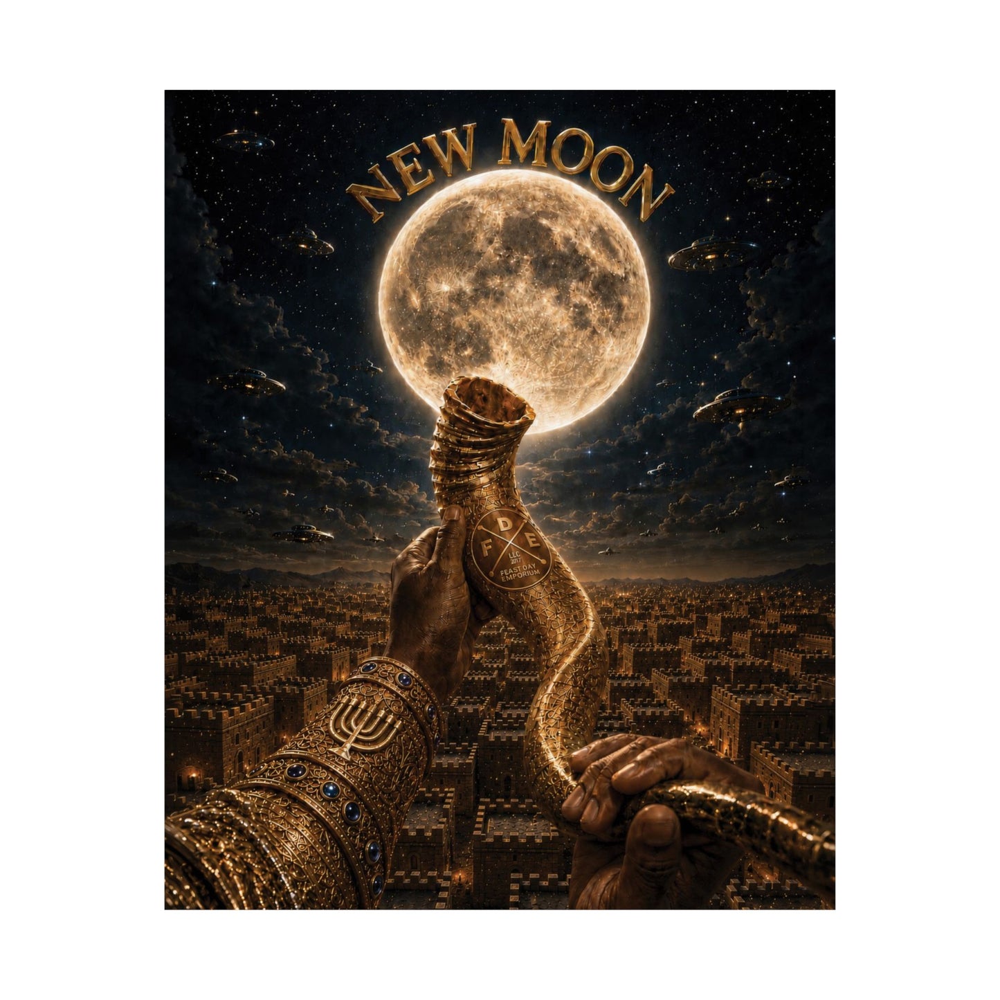 New Moon (w/ Shofar) Matte Poster