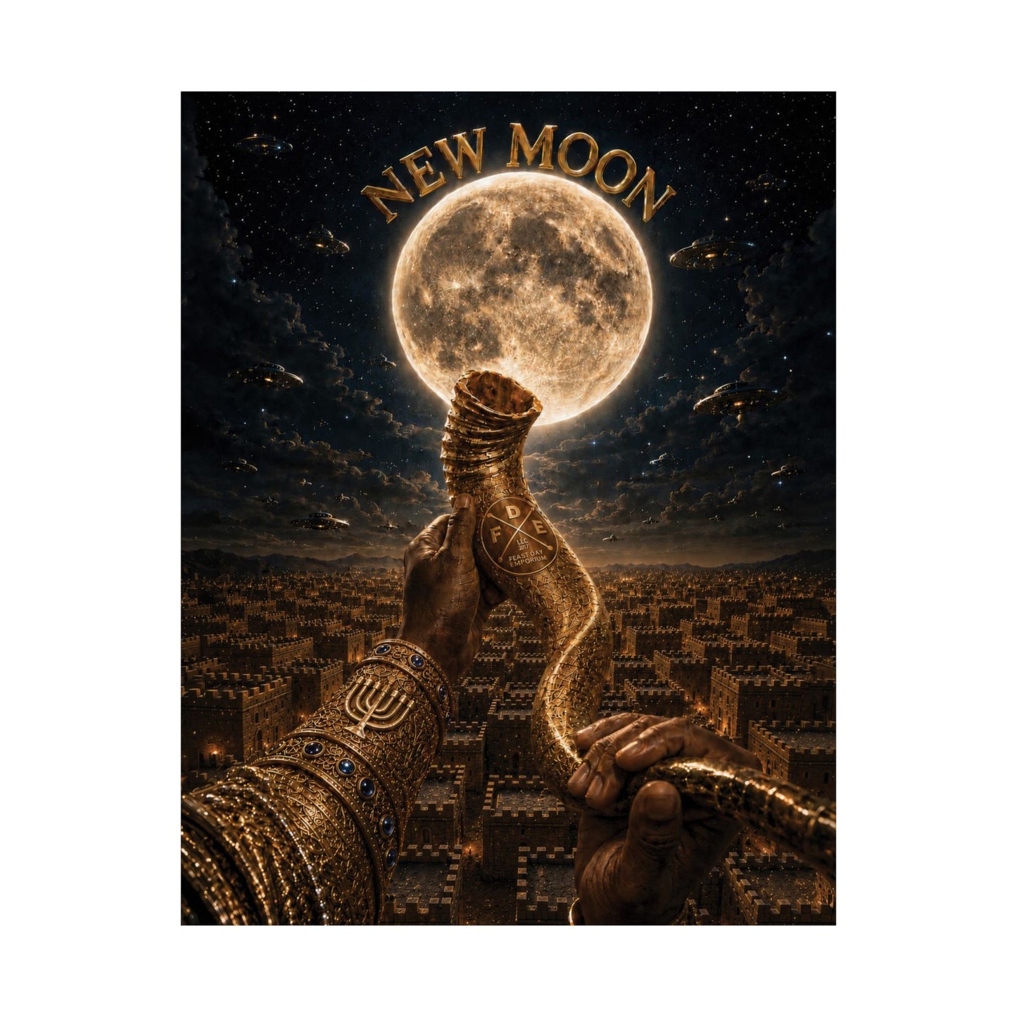 New Moon (w/ Shofar) Matte Poster