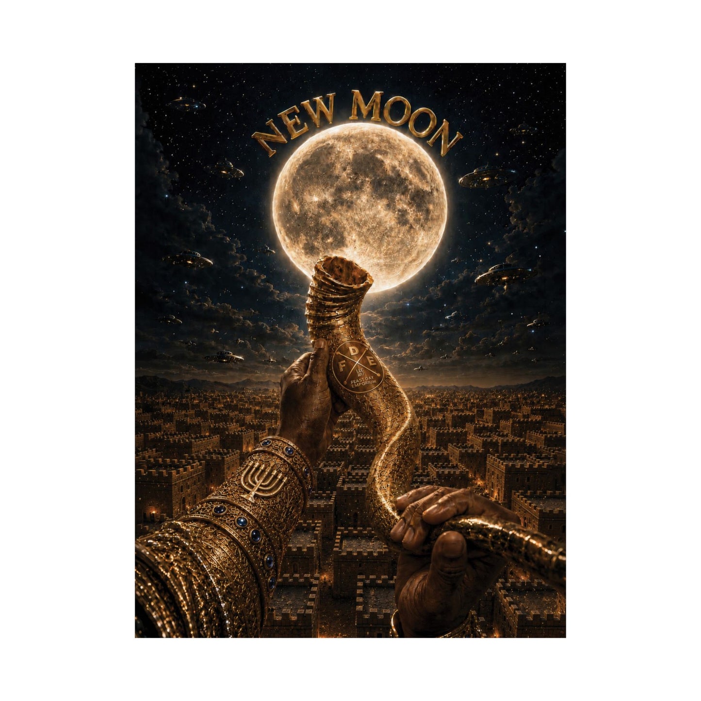 New Moon (w/ Shofar) Matte Poster