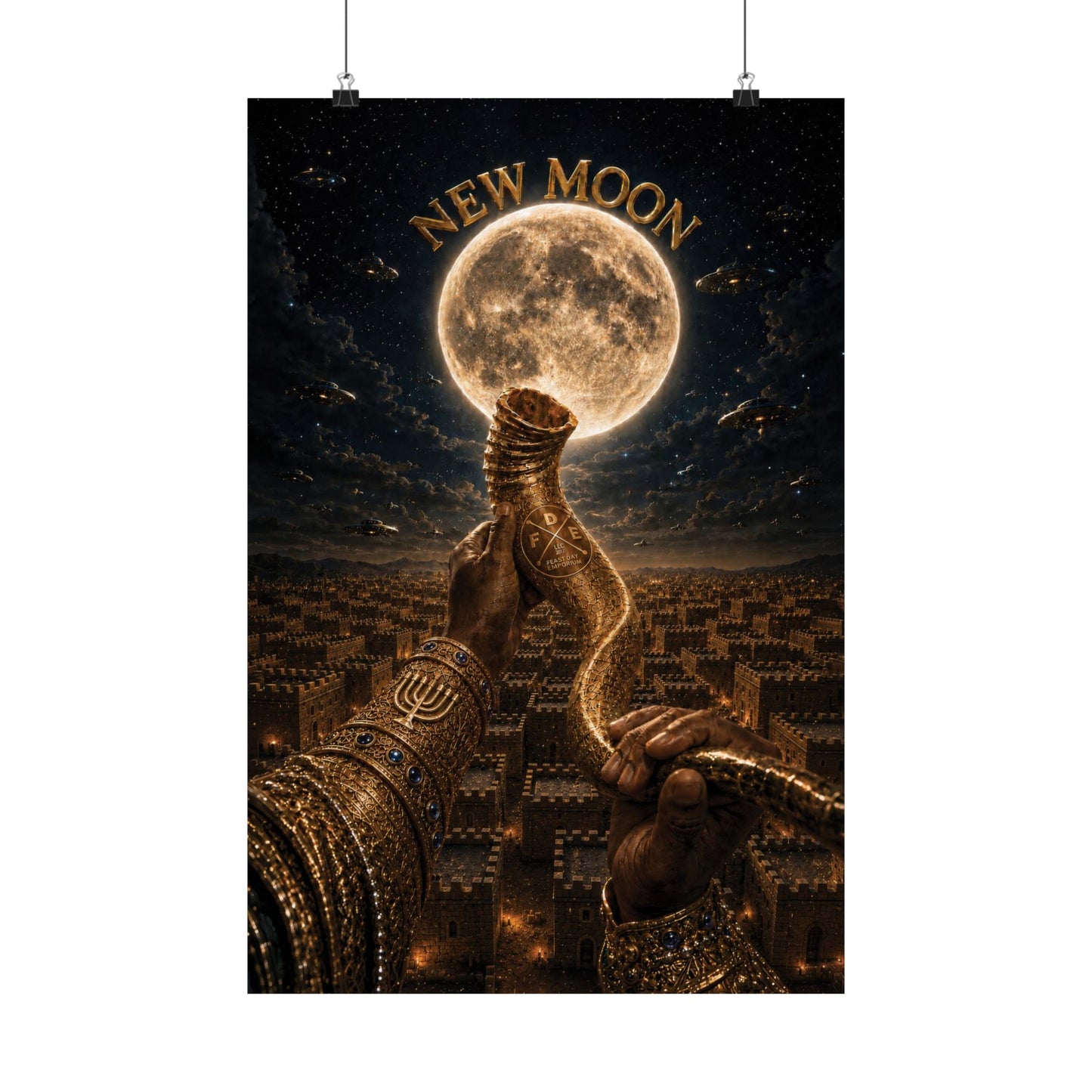 New Moon (w/ Shofar) Matte Poster
