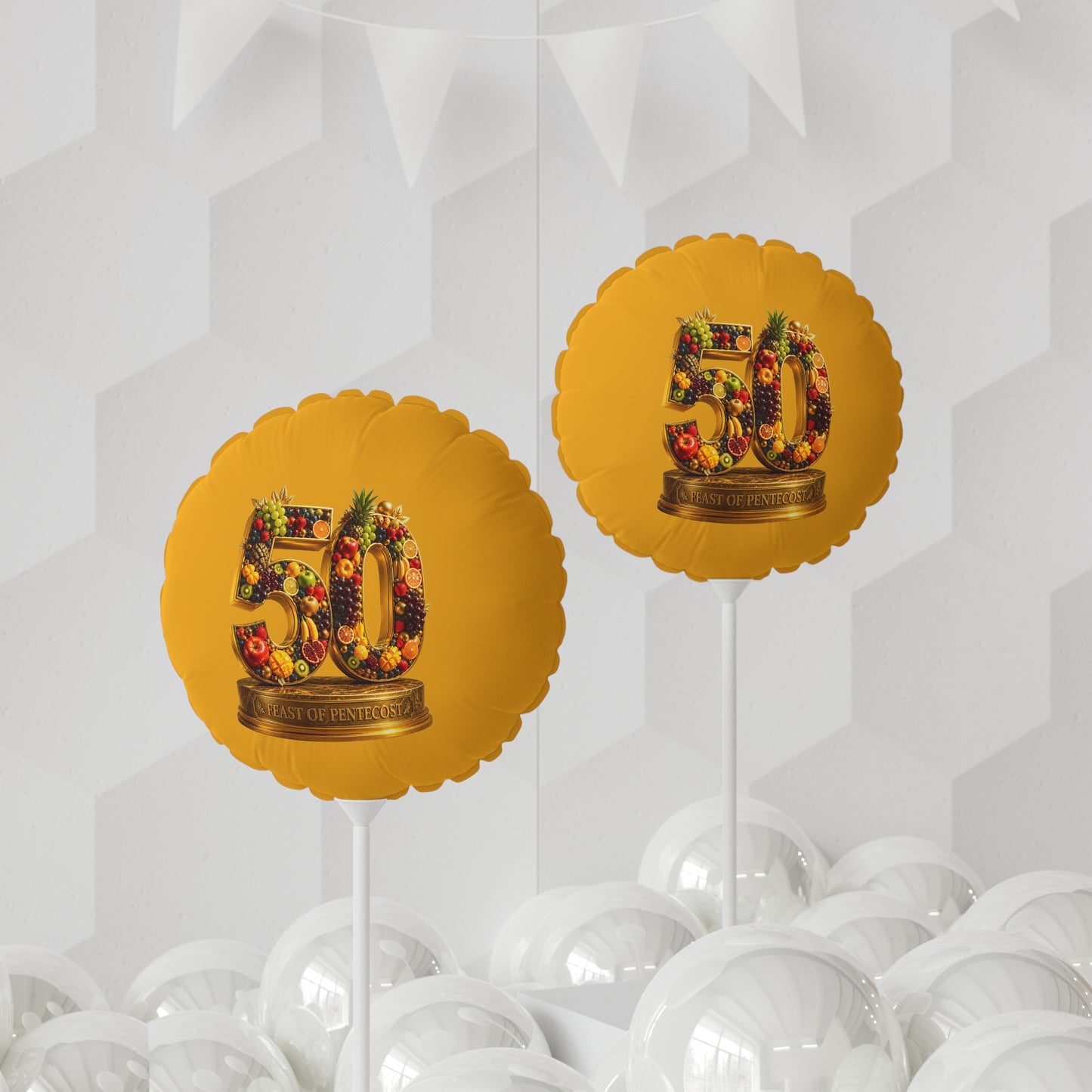 Feast of Pentecost (#50) - Golden Mango - Foil Balloon