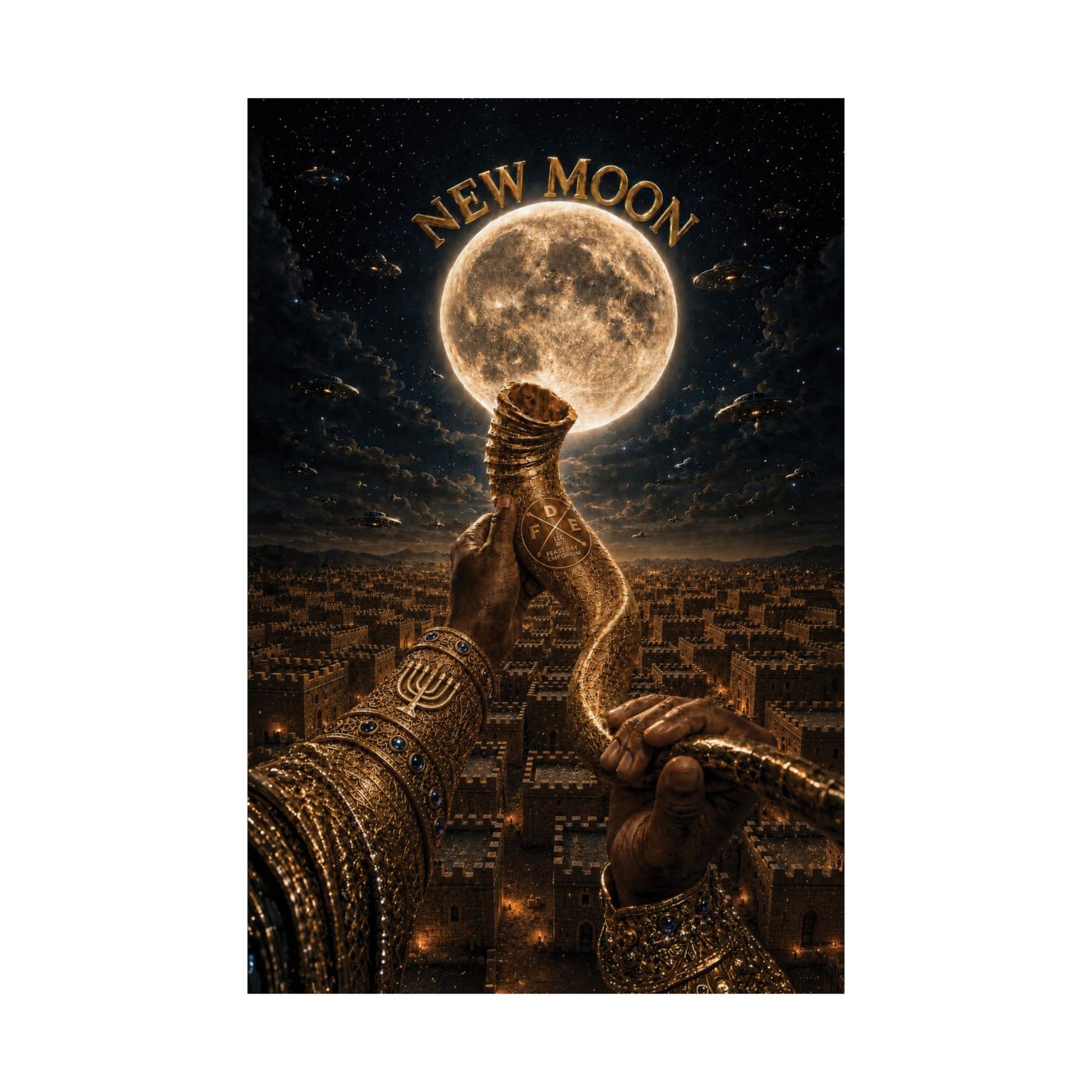 New Moon (w/ Shofar) Matte Poster