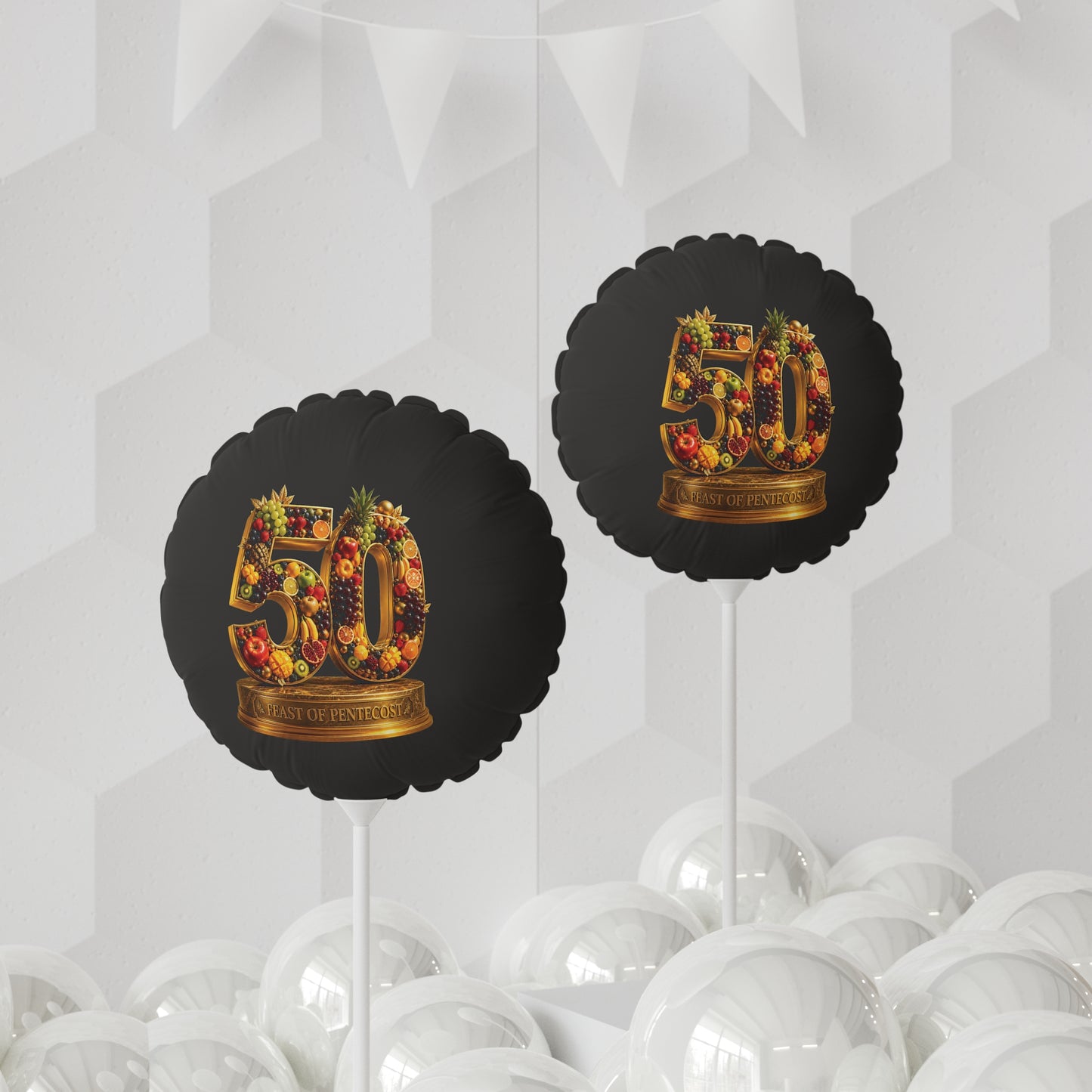 Feast of Pentecost (#50) - Obsidian Black - Foil Balloon