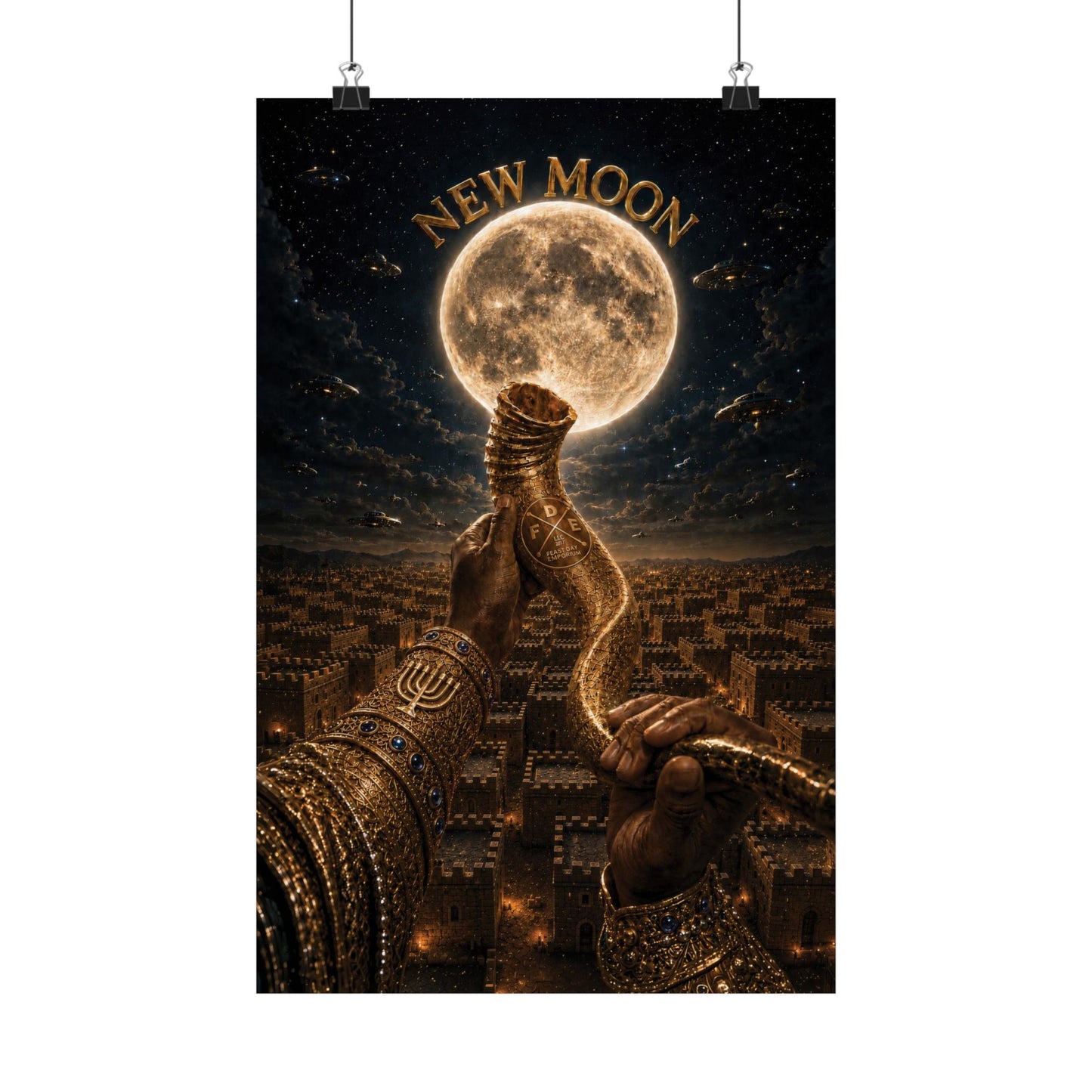 New Moon (w/ Shofar) Matte Poster