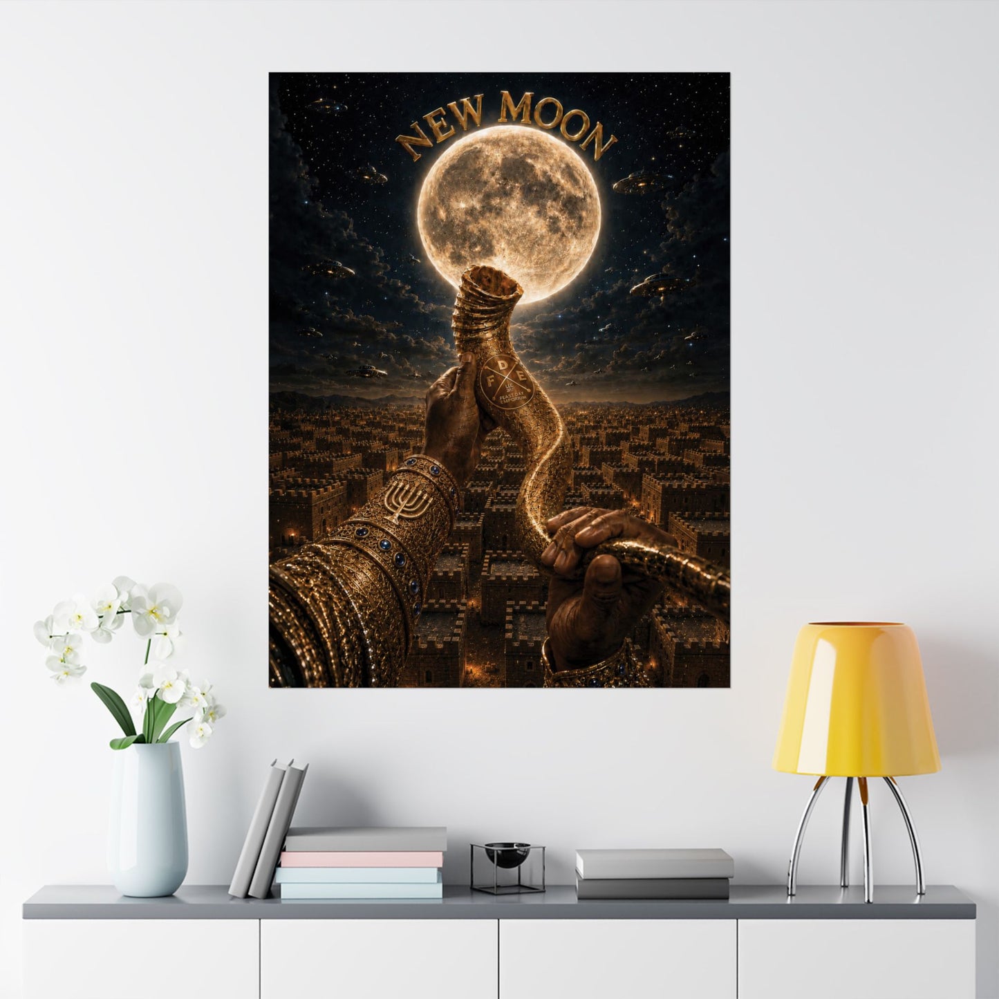 New Moon (w/ Shofar) Matte Poster