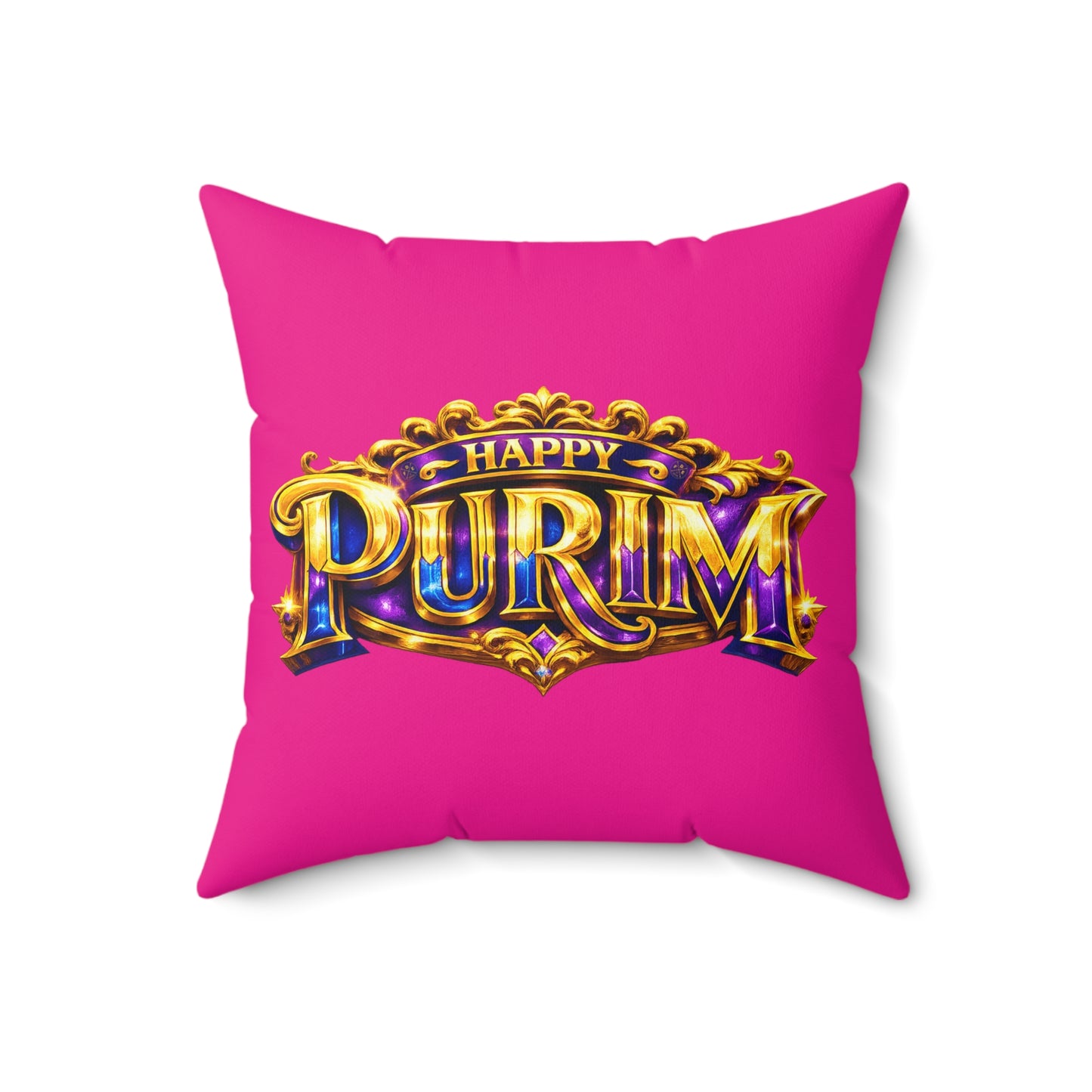 Purim - Pink -  Polyester Square Accent Pillow